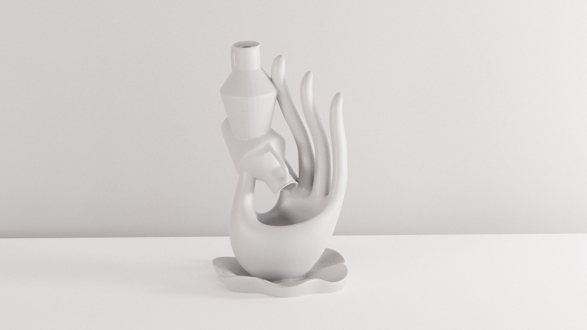 BackFlow Incense Burner Vase and Hand for 3D printing 3D model 3D