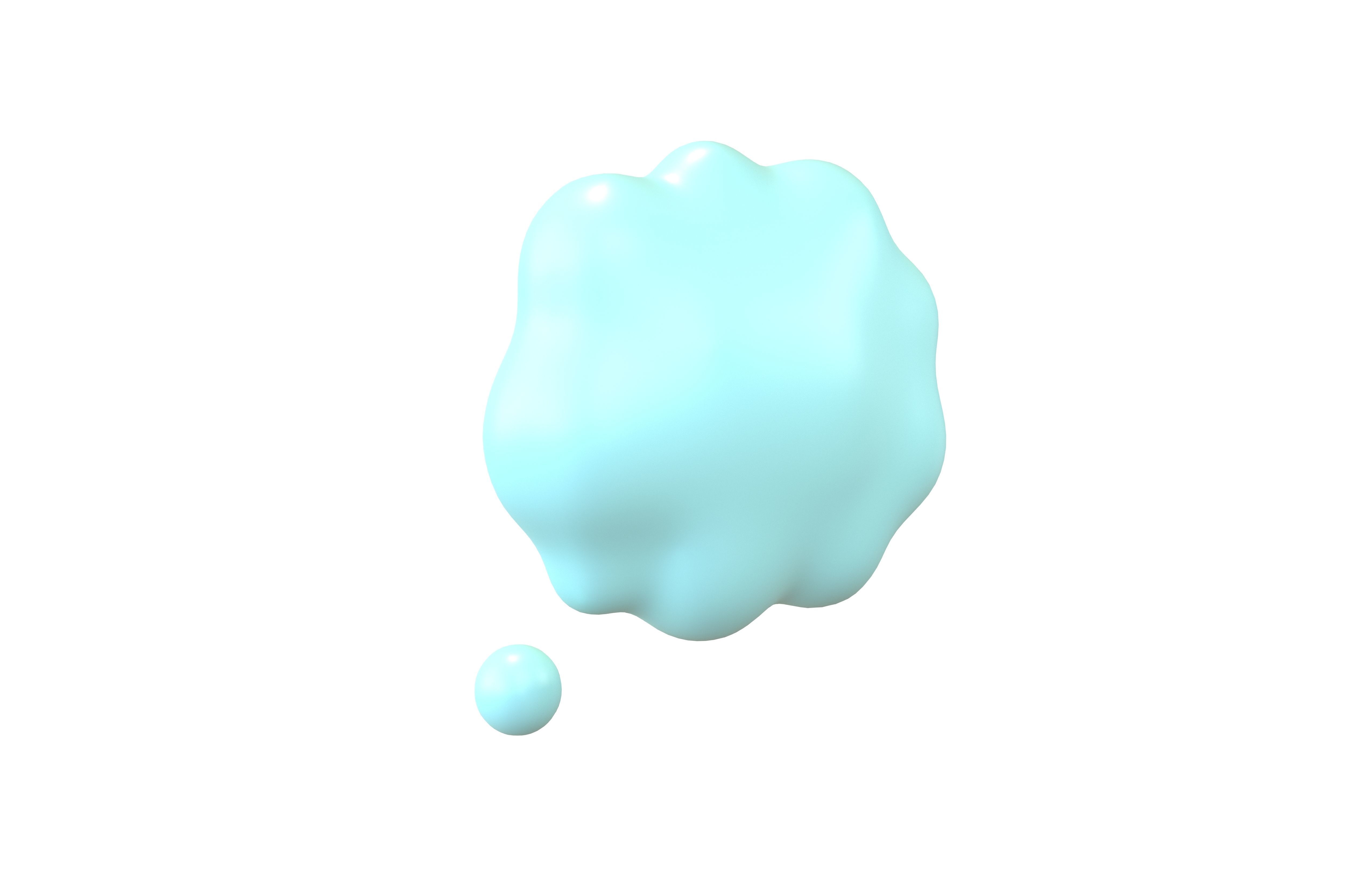 Thought Balloon v1 002 Low-poly 3D model_3