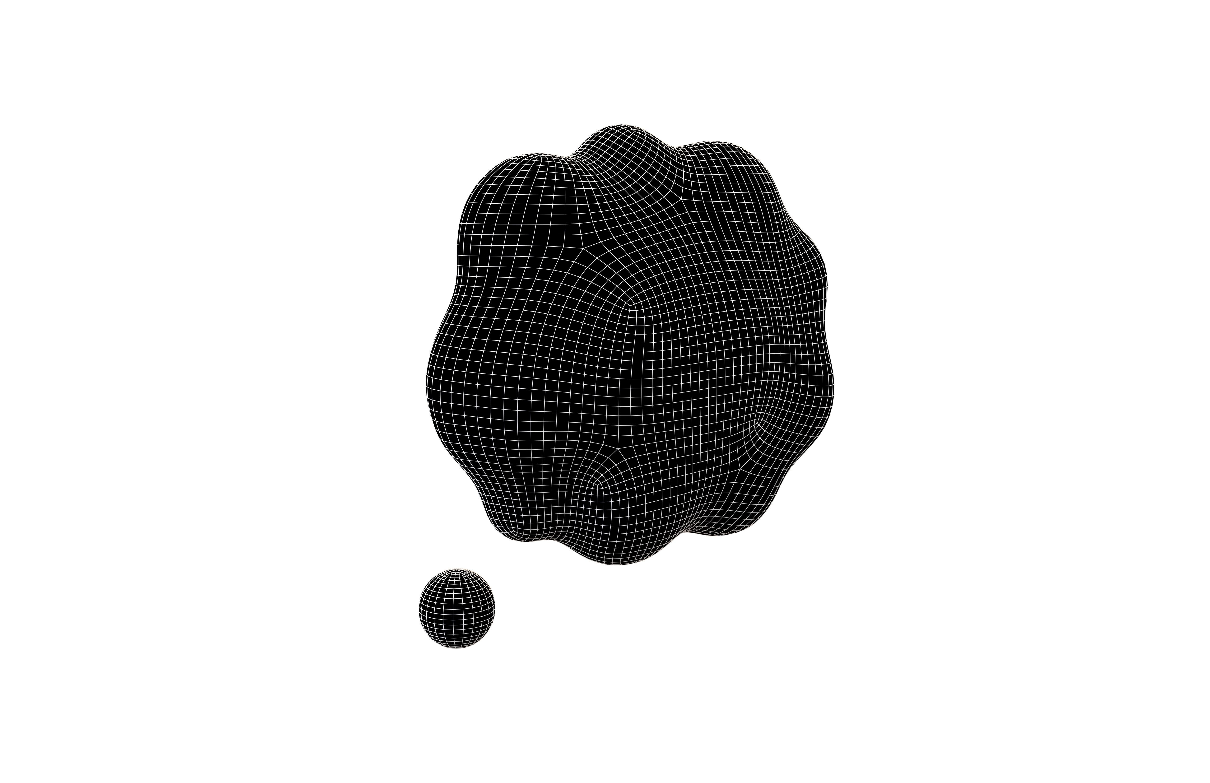 Thought Balloon v1 002 Low-poly 3D model_4