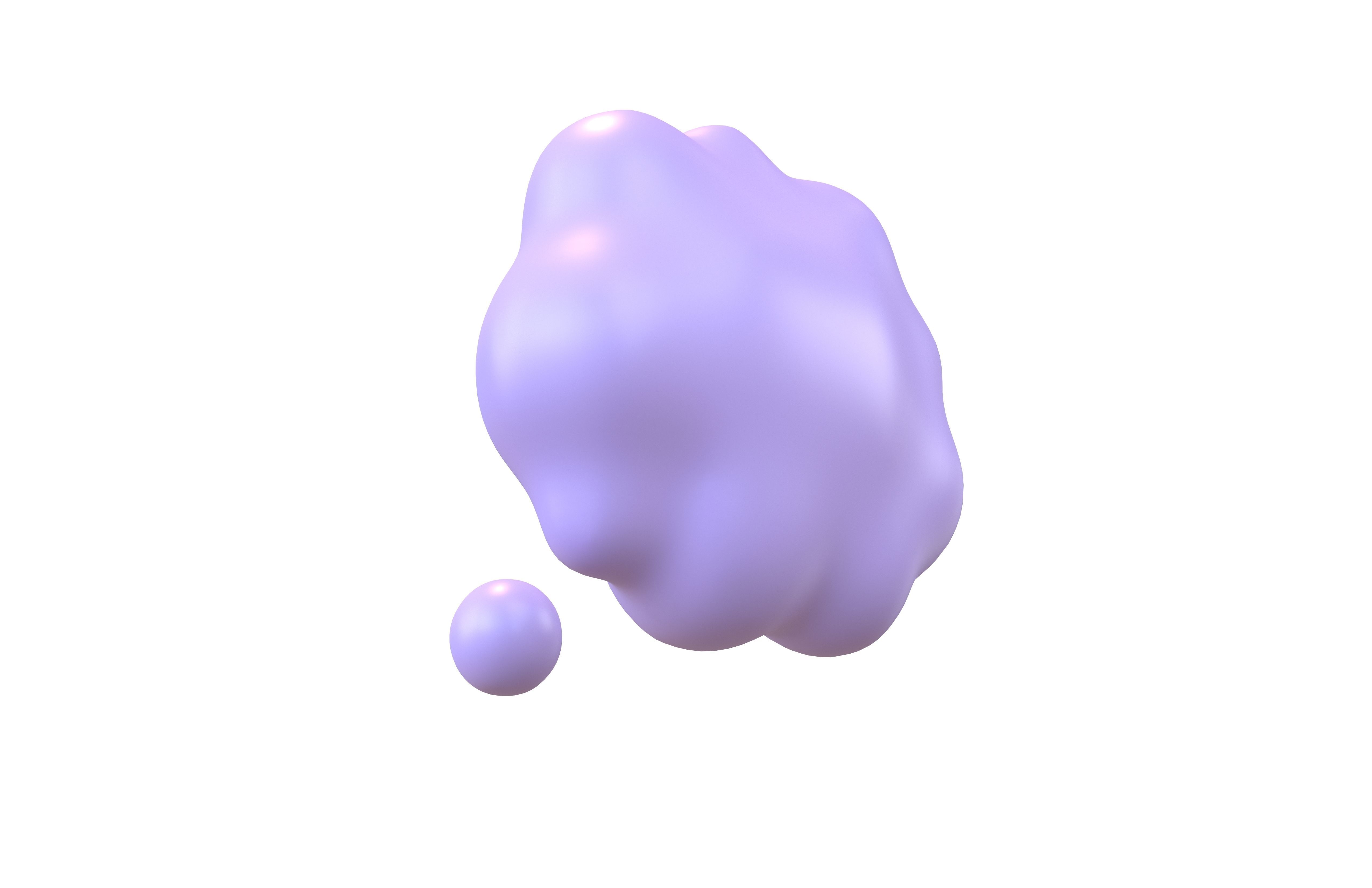 Thought Balloon v1 003 Low-poly 3D model_3