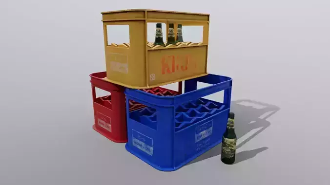 Beer crates and bottles