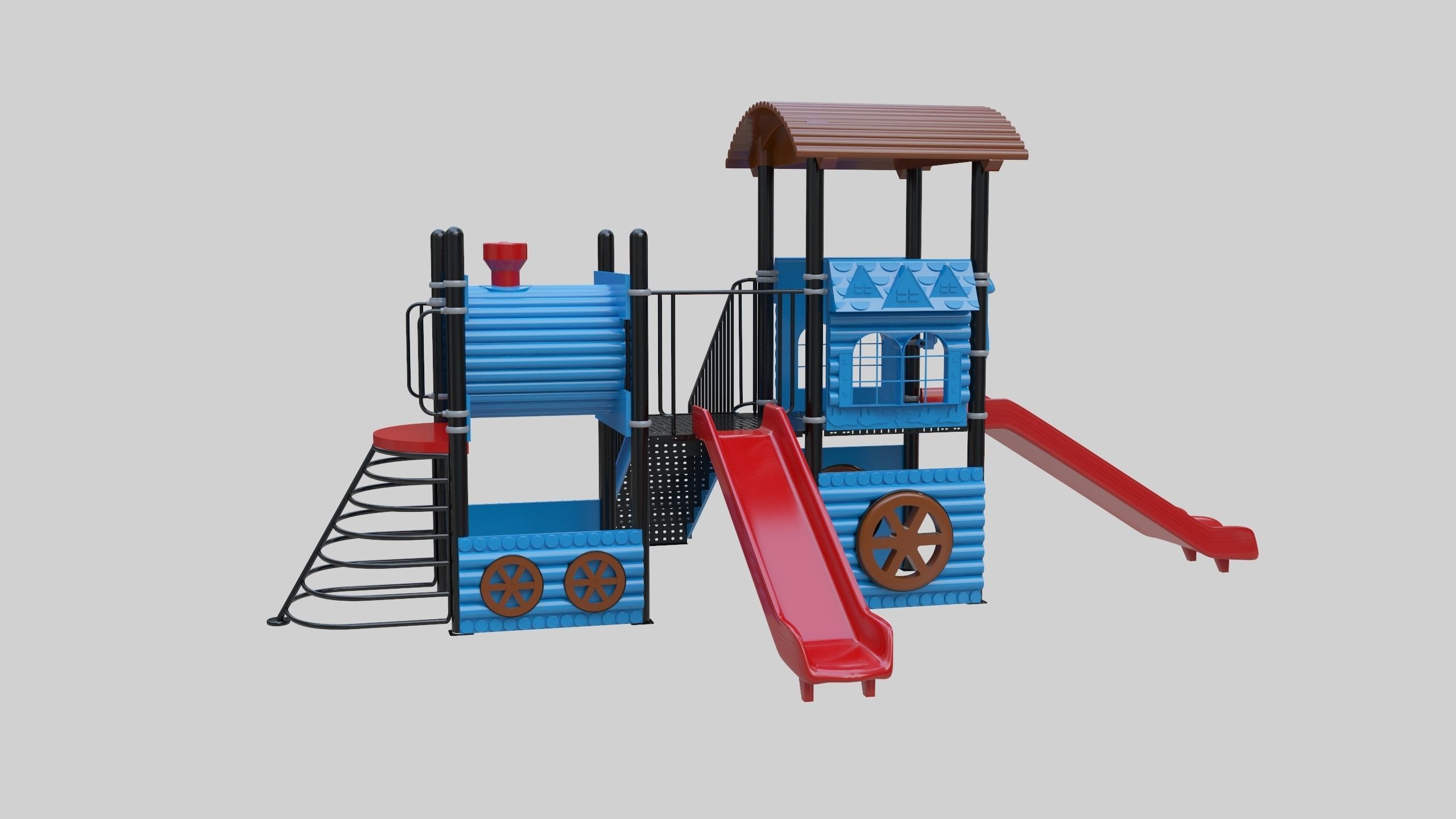 Train Style Playground 2 Low-poly 3D model_37