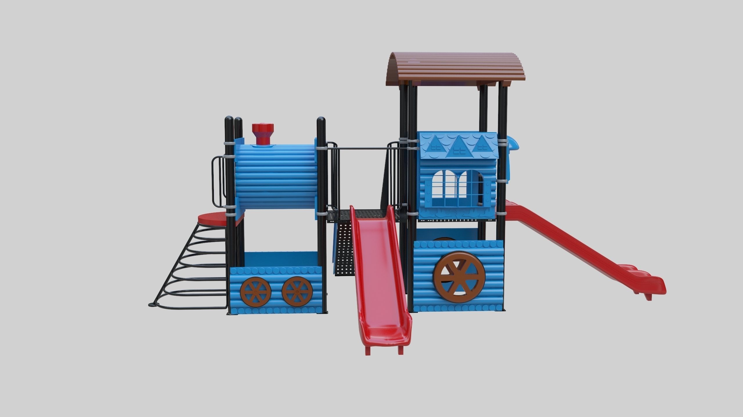 Train Style Playground 2 Low-poly 3D model_36