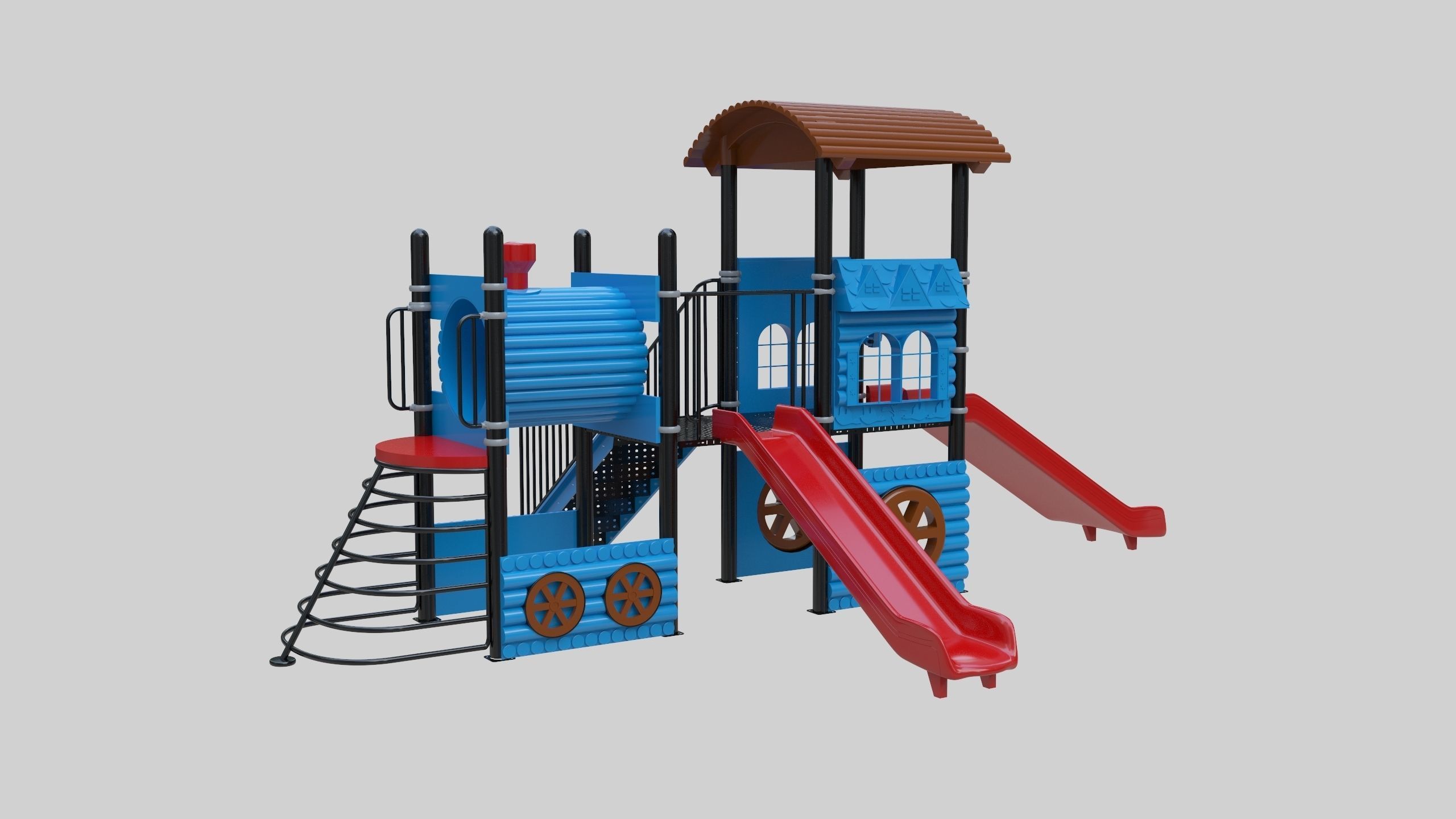 Train Style Playground 2 Low-poly 3D model_19