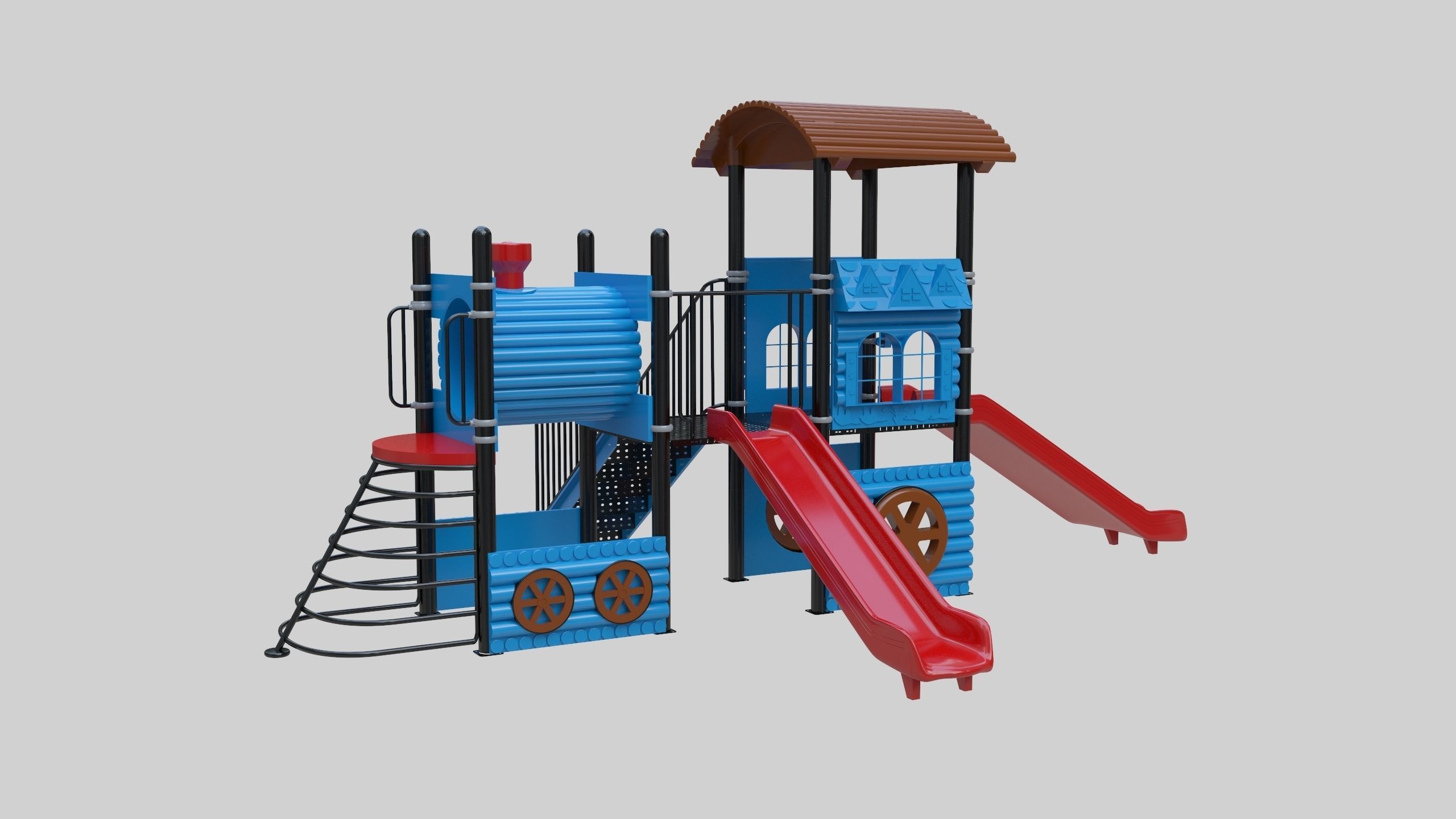 Train Style Playground 2 Low-poly 3D model_39