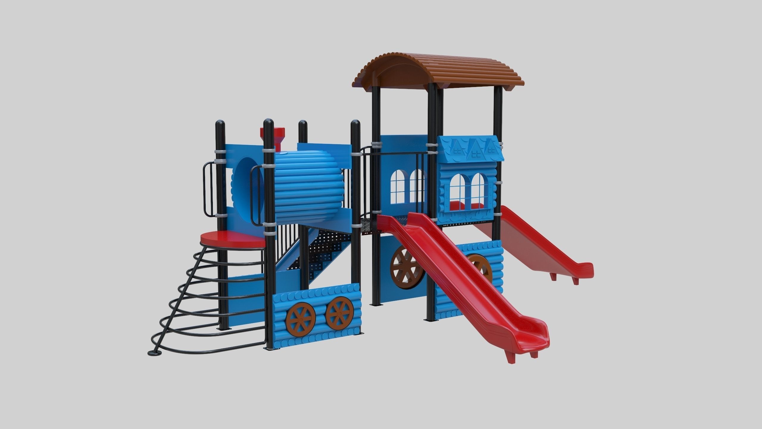 Train Style Playground 2 Low-poly 3D model_22