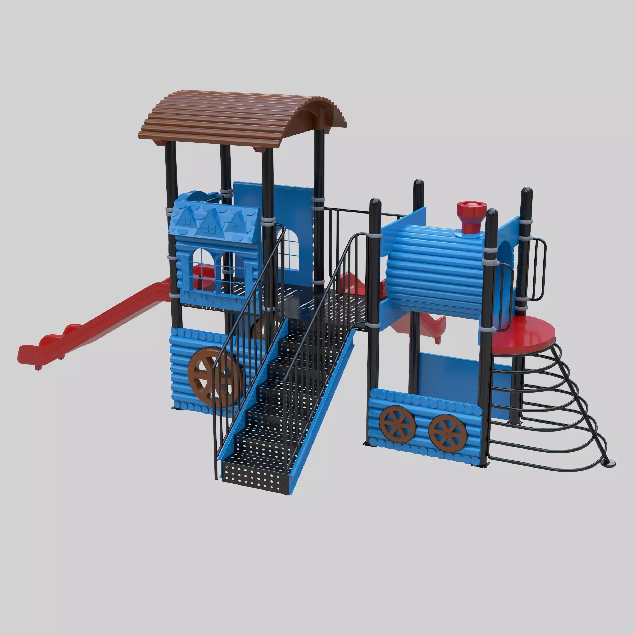 Train Style Playground 2 Low-poly 3D model_0