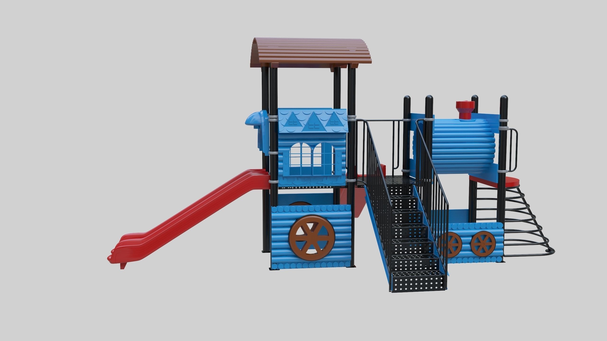 Train Style Playground 2 Low-poly 3D model_35