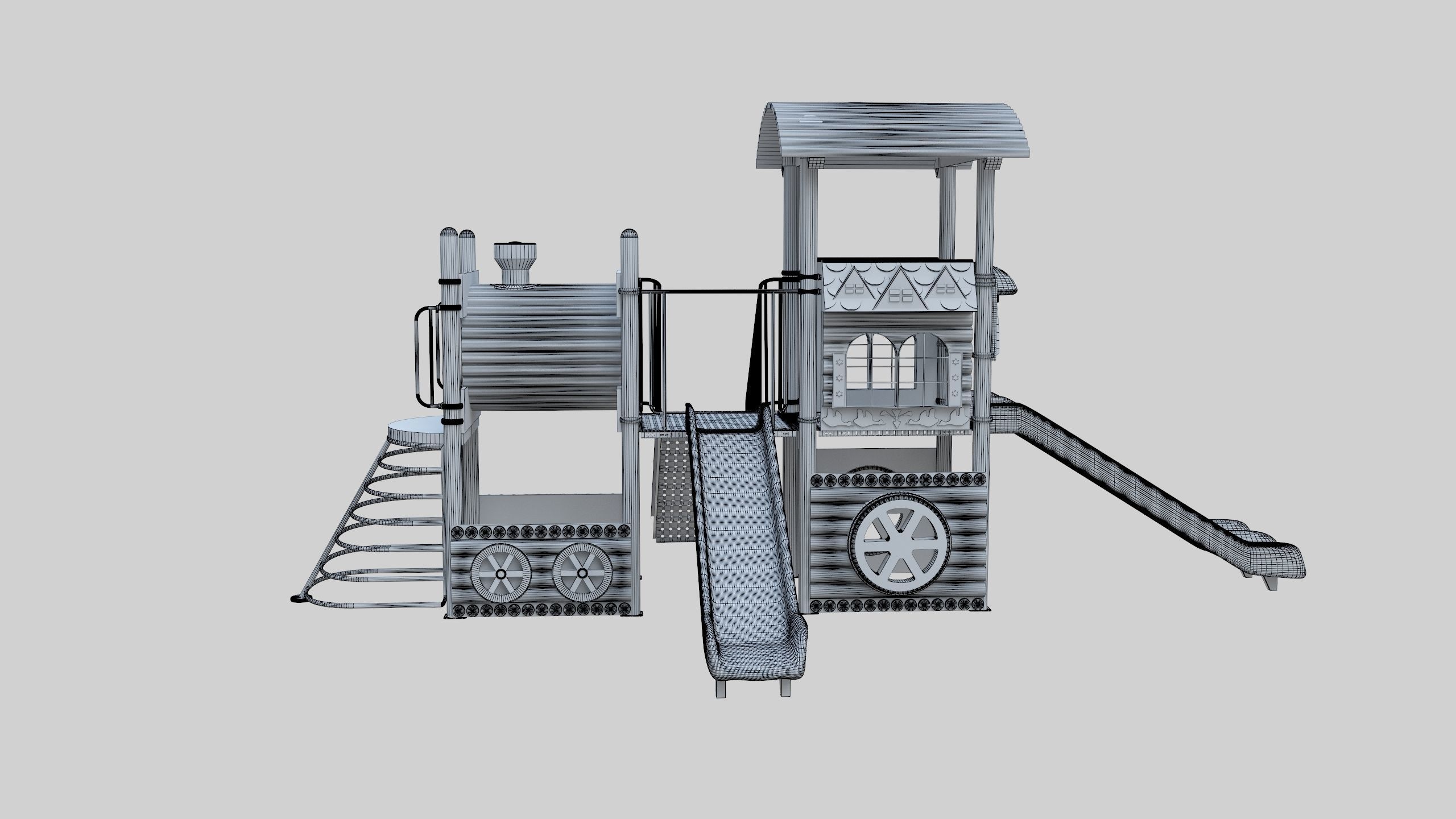 Train Style Playground 2 Low-poly 3D model_15