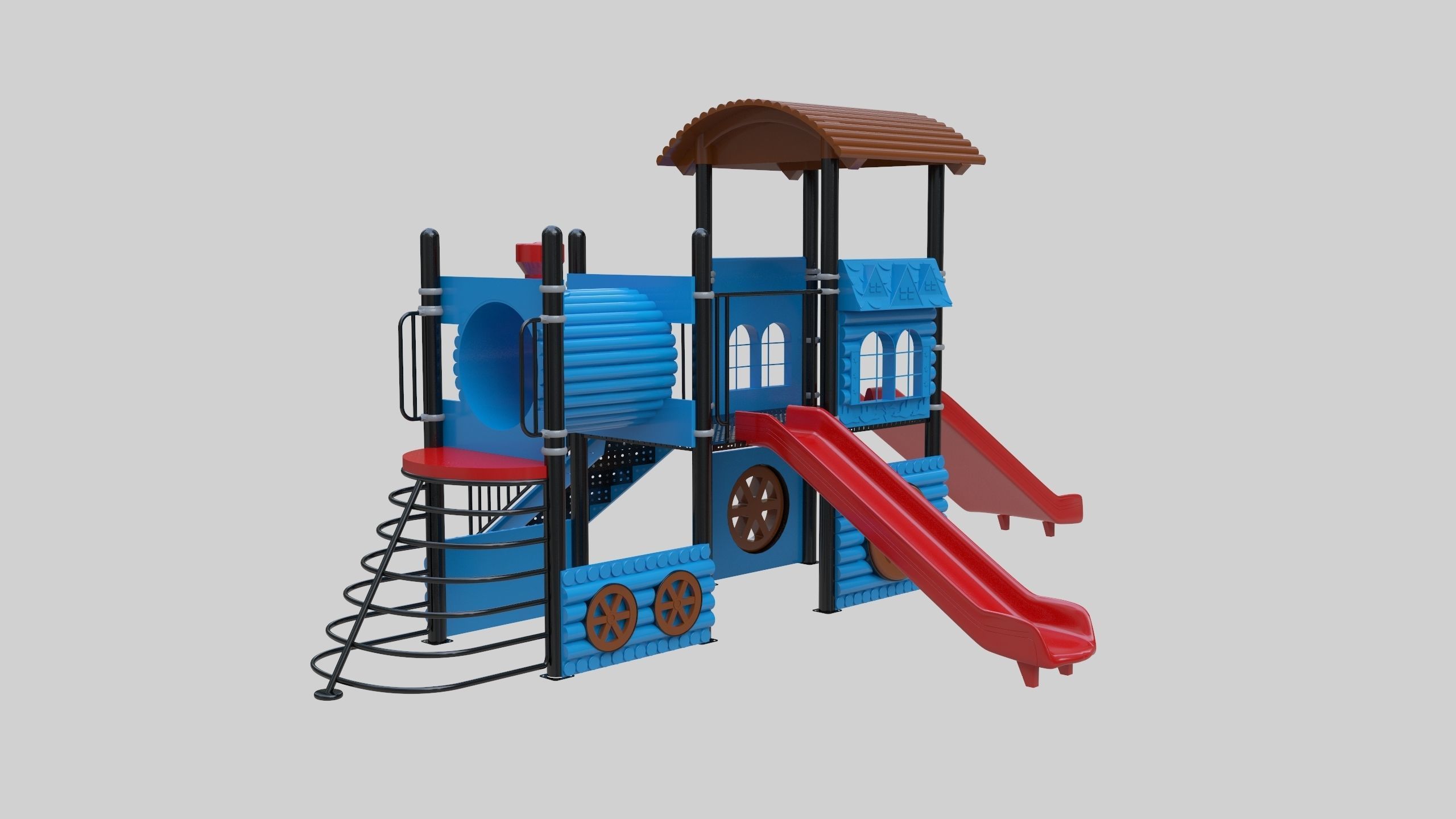 Train Style Playground 2 Low-poly 3D model_29