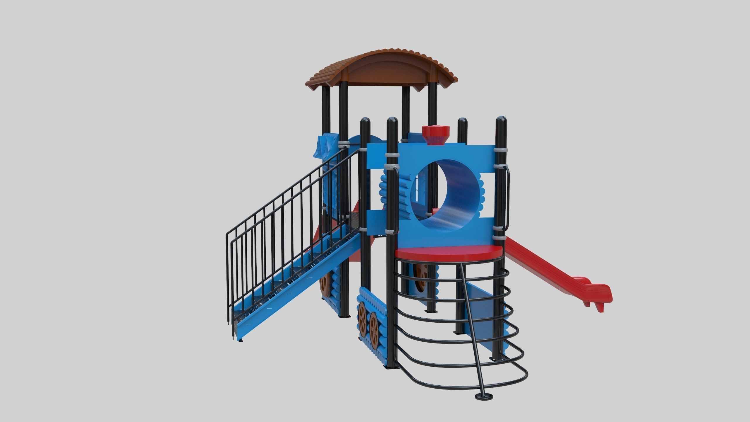 Train Style Playground 2 Low-poly 3D model_21