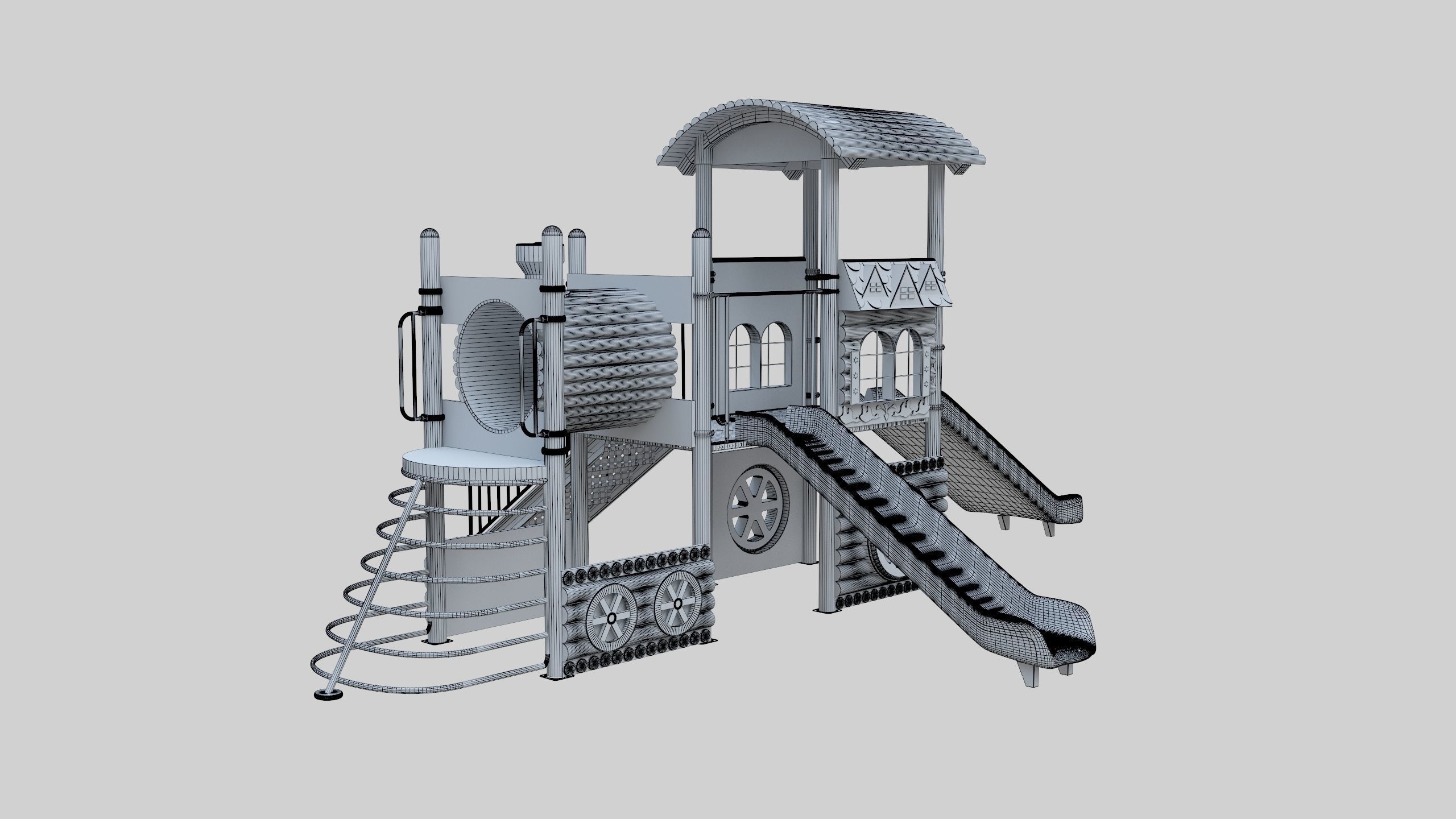 Train Style Playground 2 Low-poly 3D model_8
