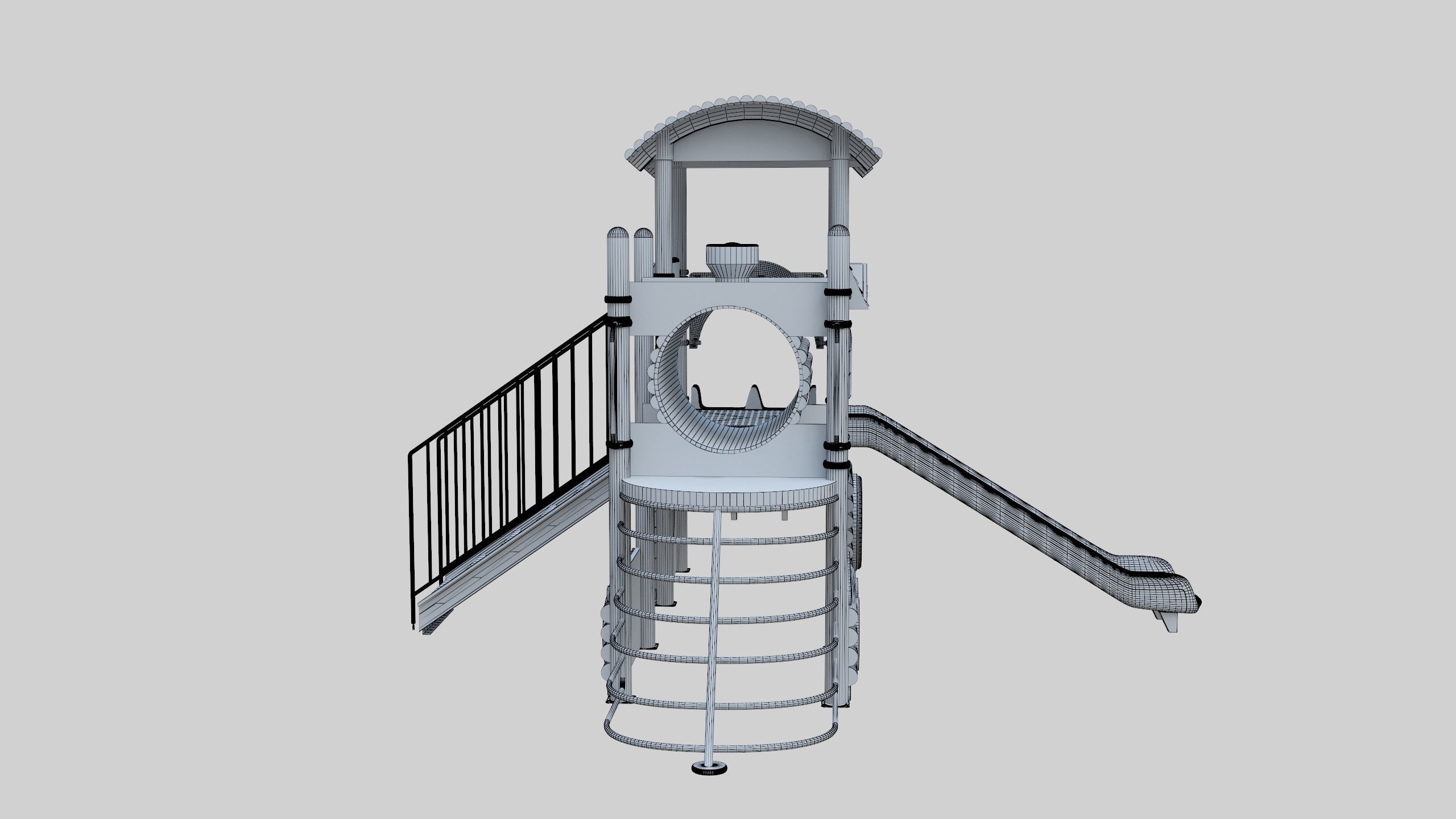 Train Style Playground 2 Low-poly 3D model_9