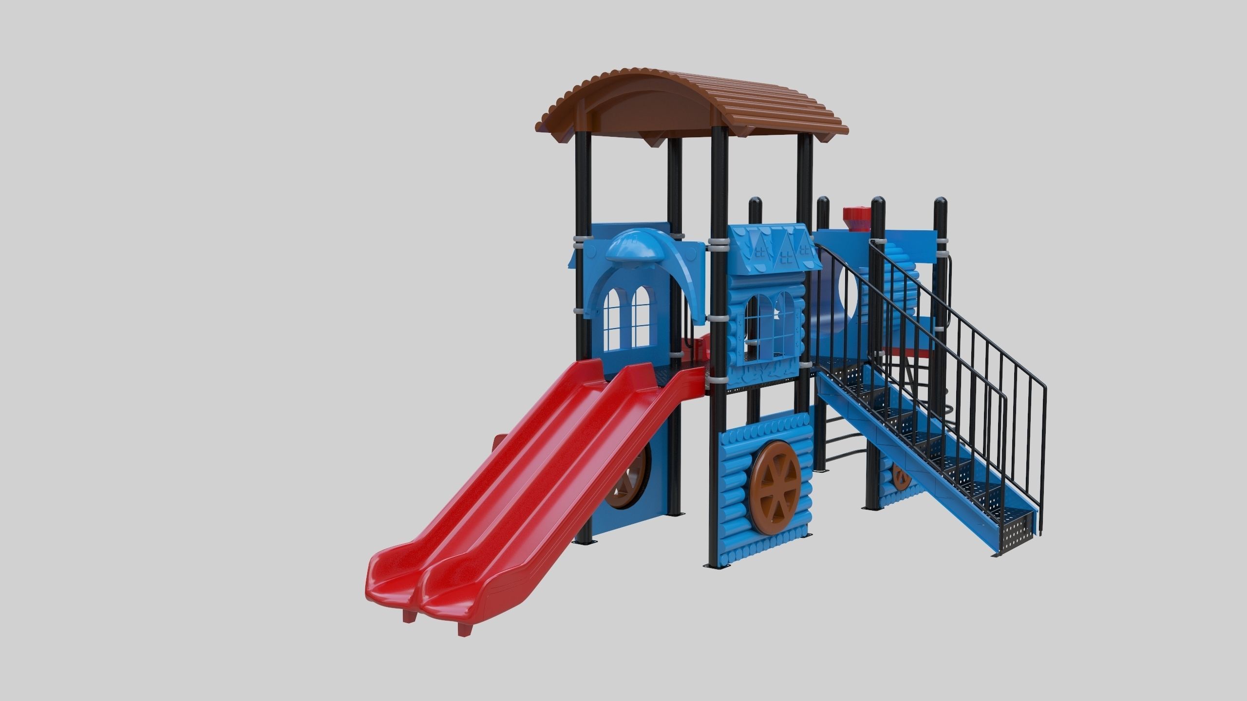 Train Style Playground 2 Low-poly 3D model_27
