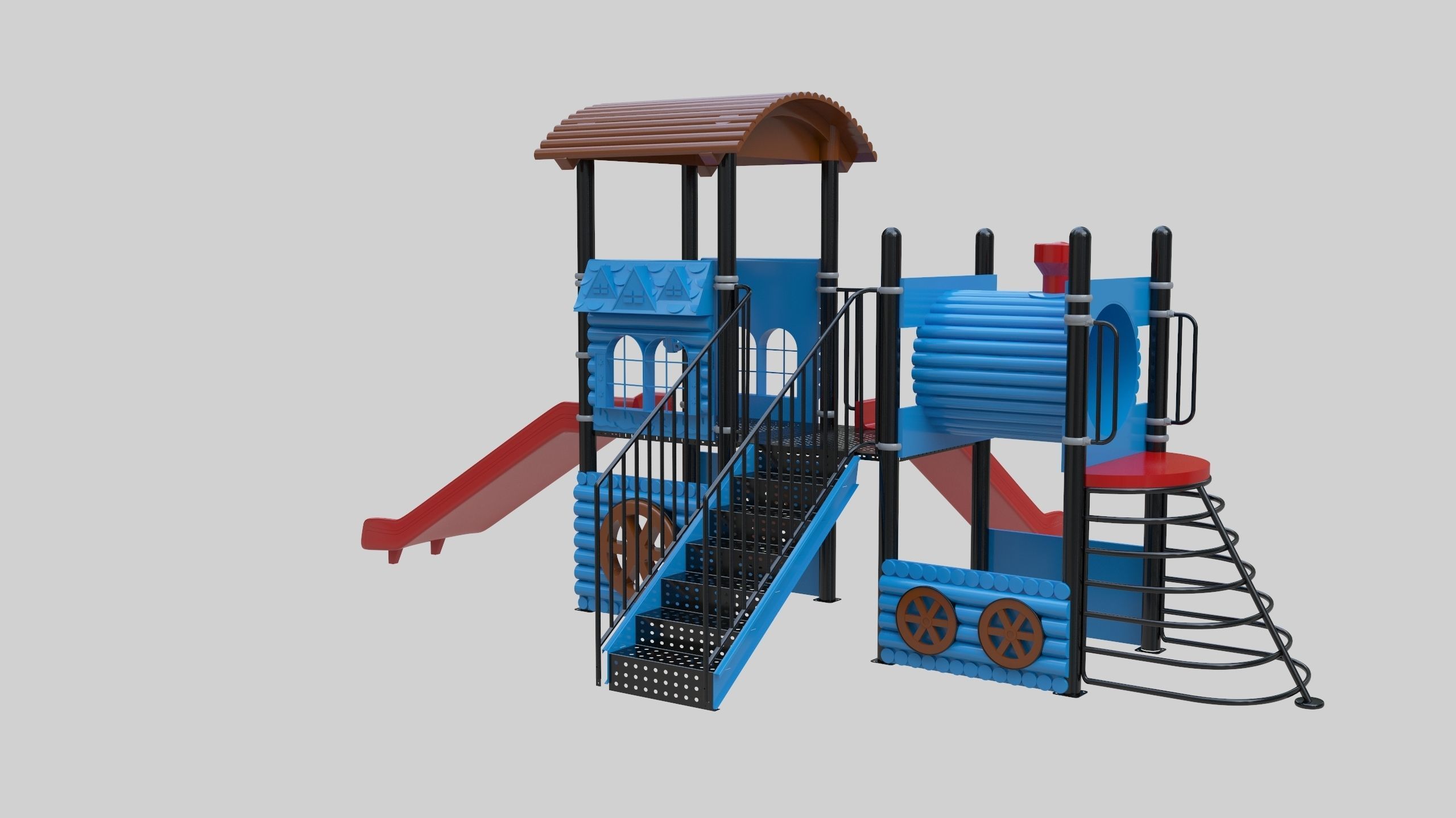 Train Style Playground 2 Low-poly 3D model_26