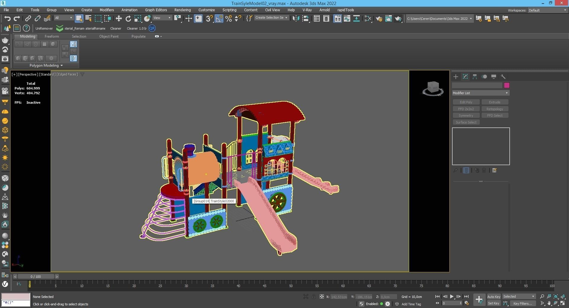 Train Style Playground 2 Low-poly 3D model_41