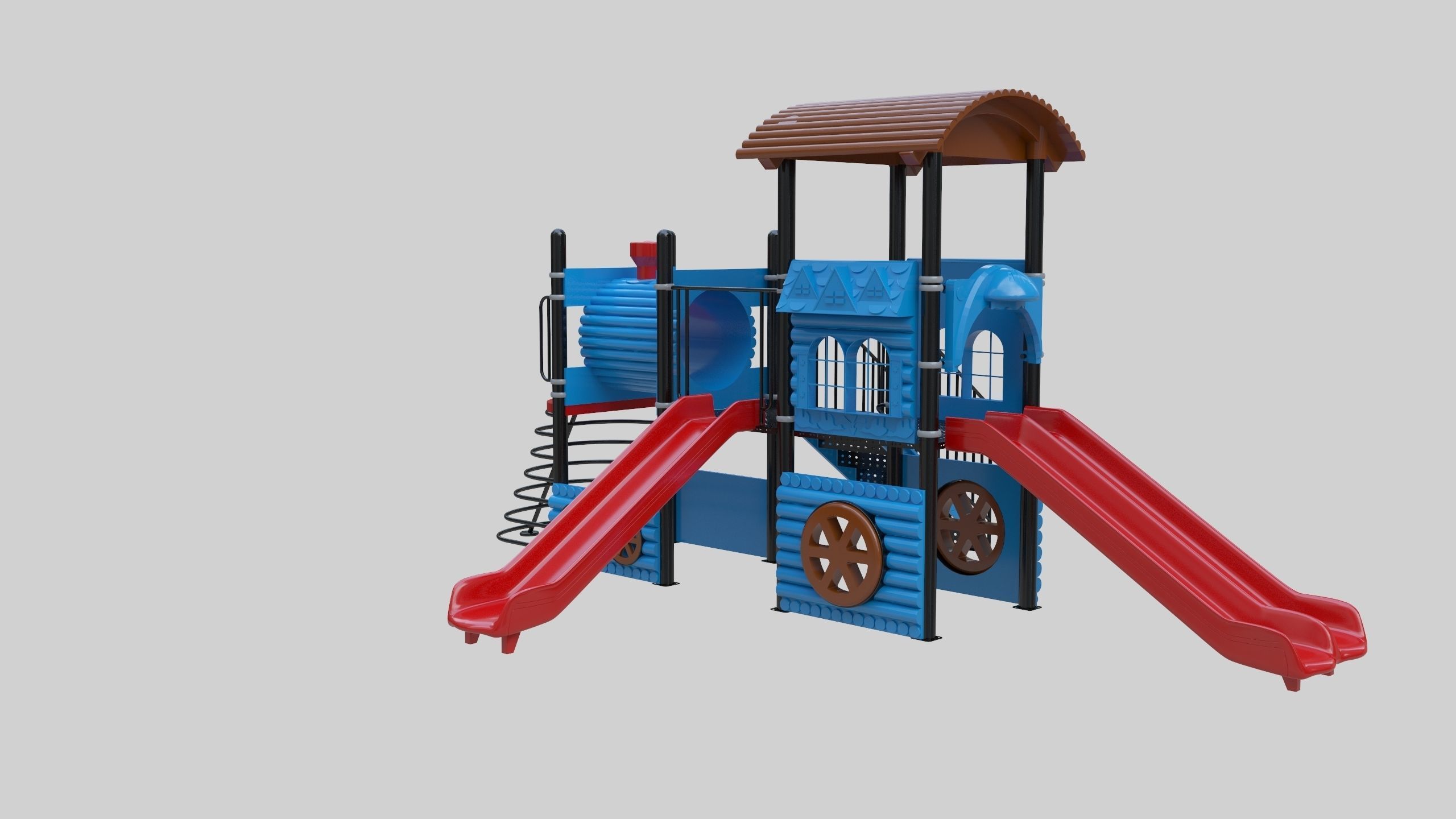 Train Style Playground 2 Low-poly 3D model_40