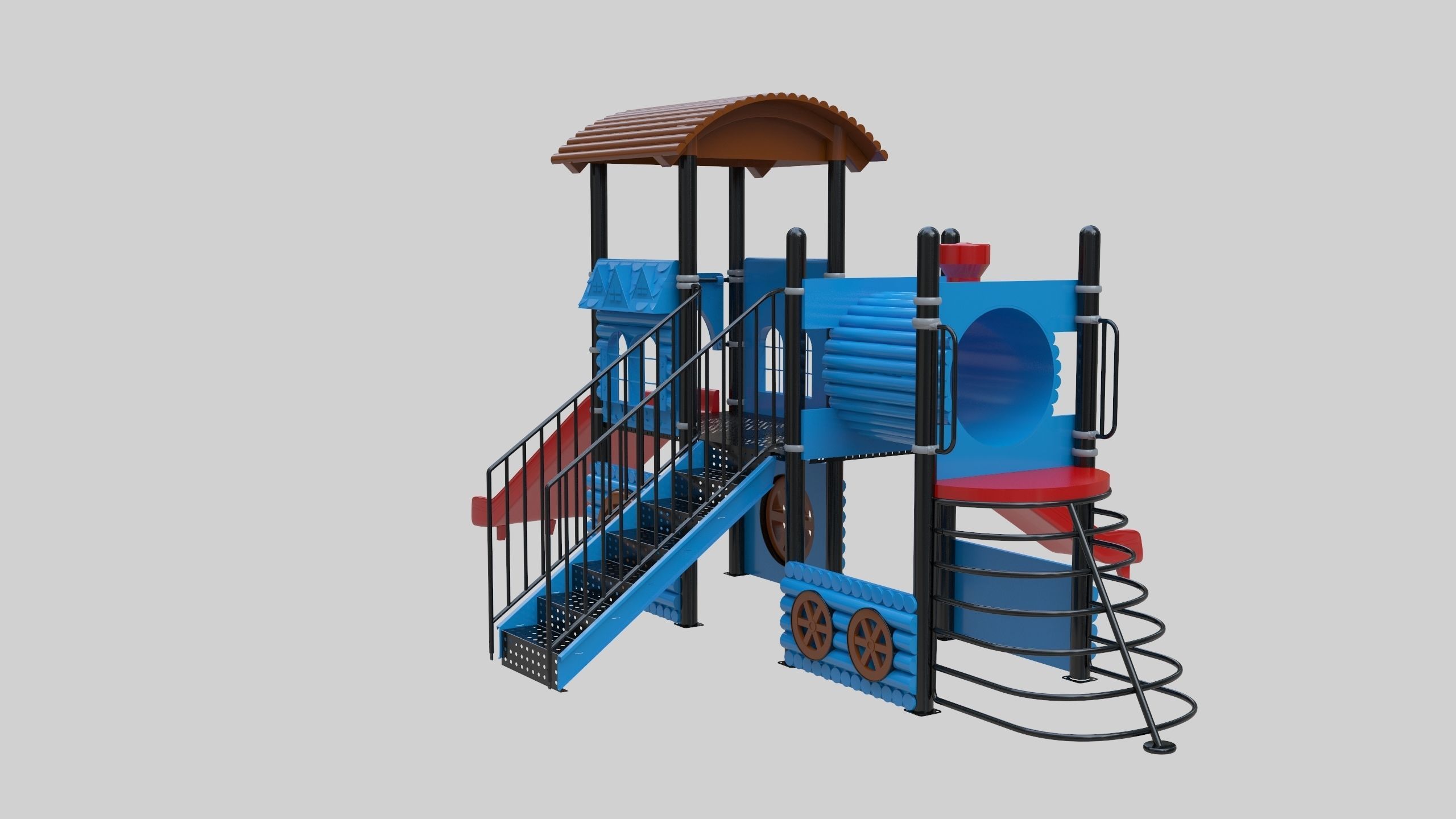 Train Style Playground 2 Low-poly 3D model_25