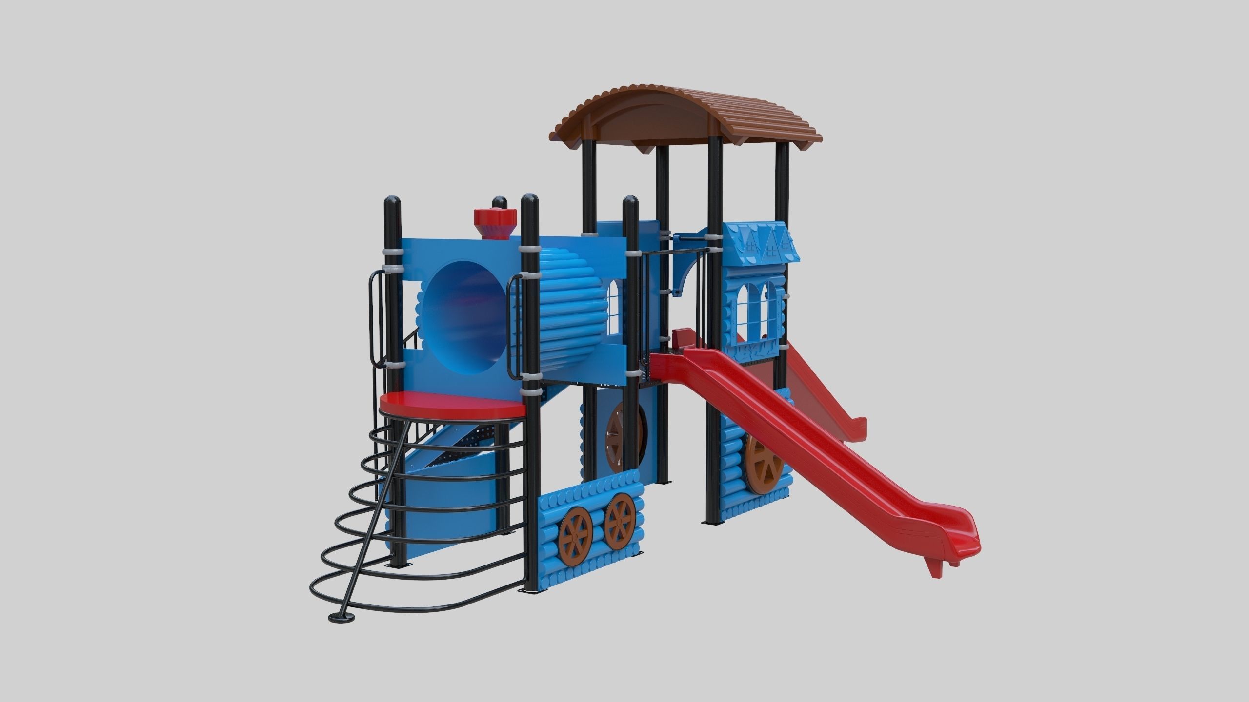 Train Style Playground 2 Low-poly 3D model_4