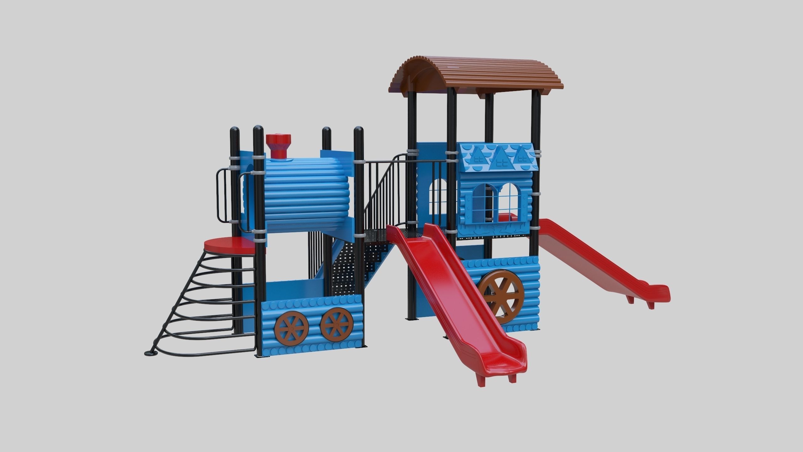 Train Style Playground 2 Low-poly 3D model_42