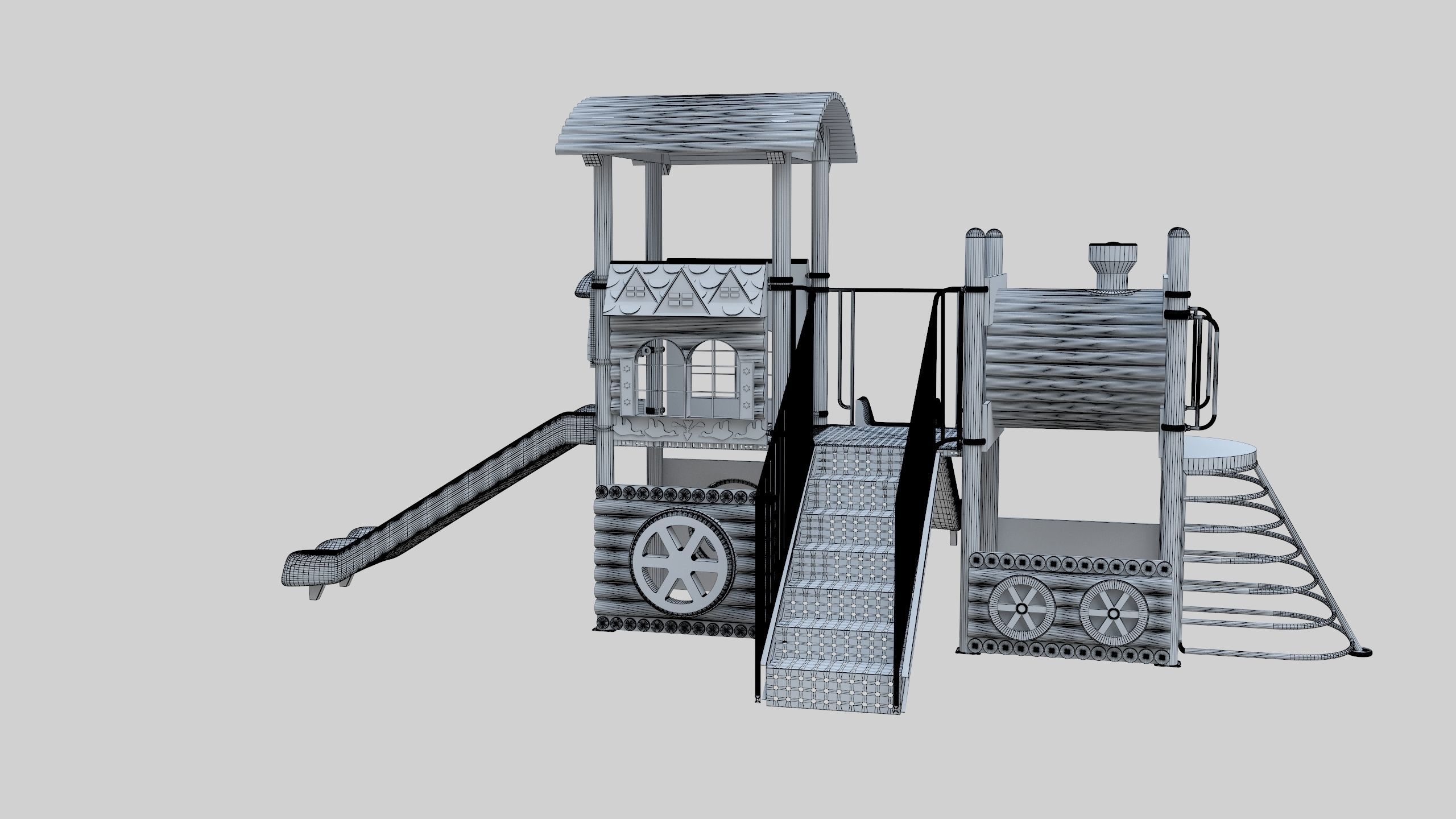 Train Style Playground 2 Low-poly 3D model_11