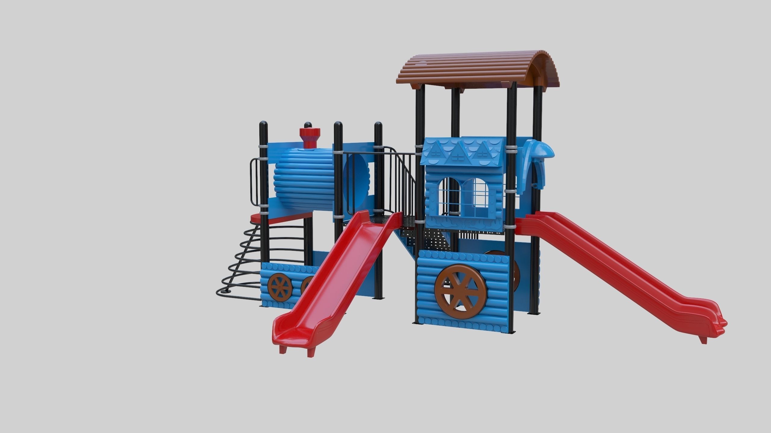 Train Style Playground 2 Low-poly 3D model_33