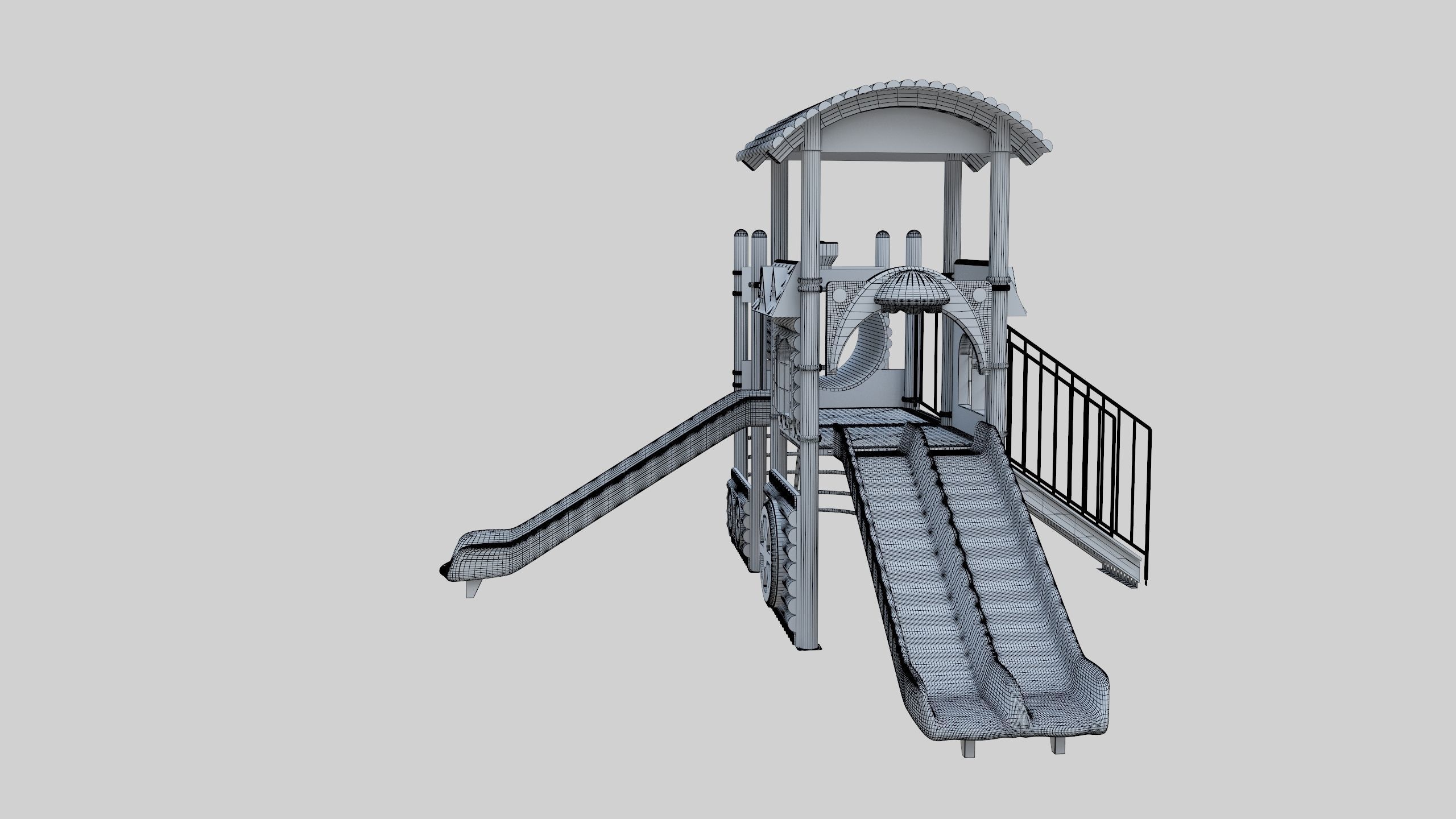 Train Style Playground 2 Low-poly 3D model_13