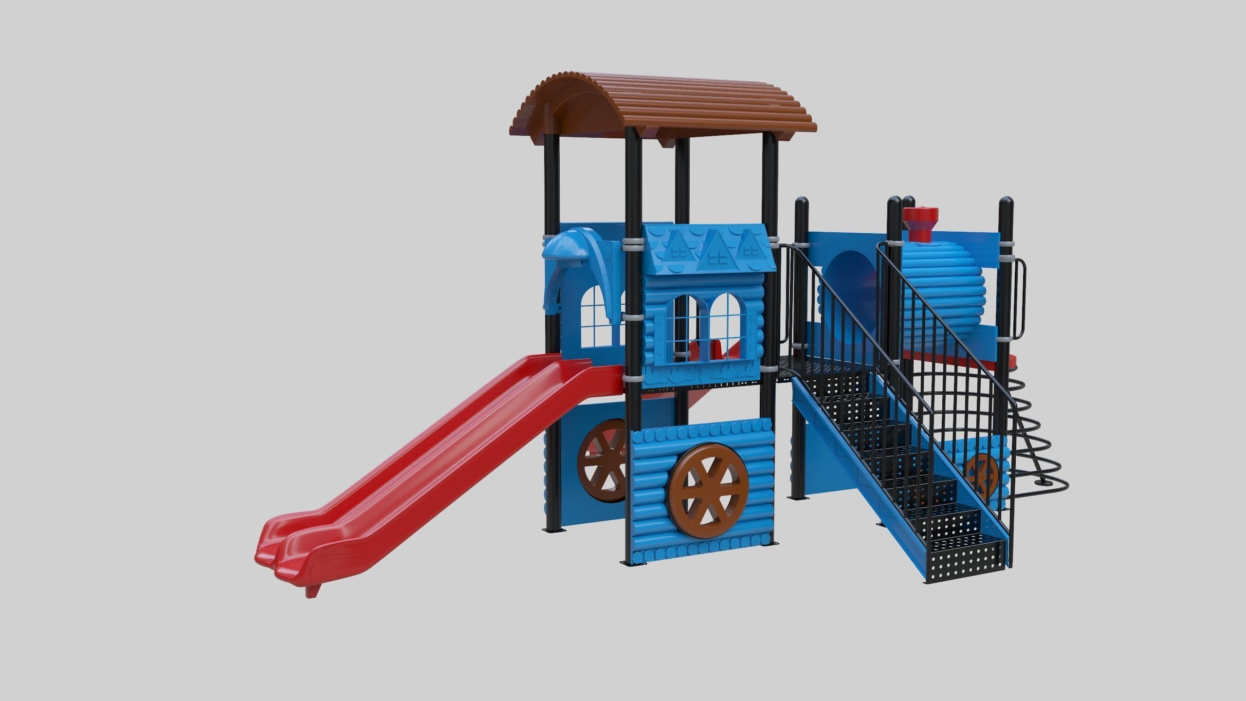 Train Style Playground 2 Low-poly 3D model_31