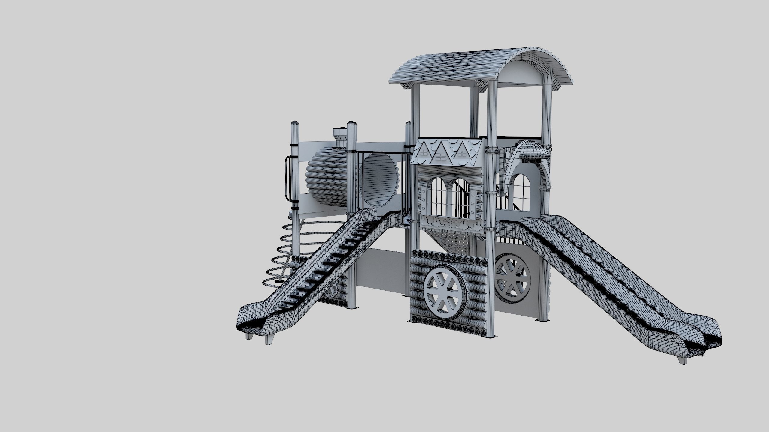 Train Style Playground 2 Low-poly 3D model_14
