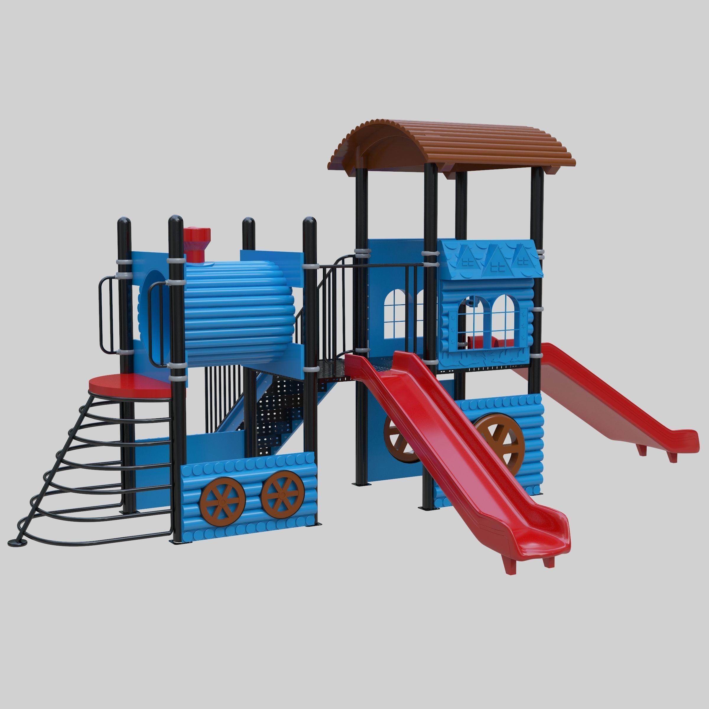 Train Style Playground 2 Low-poly 3D model_1