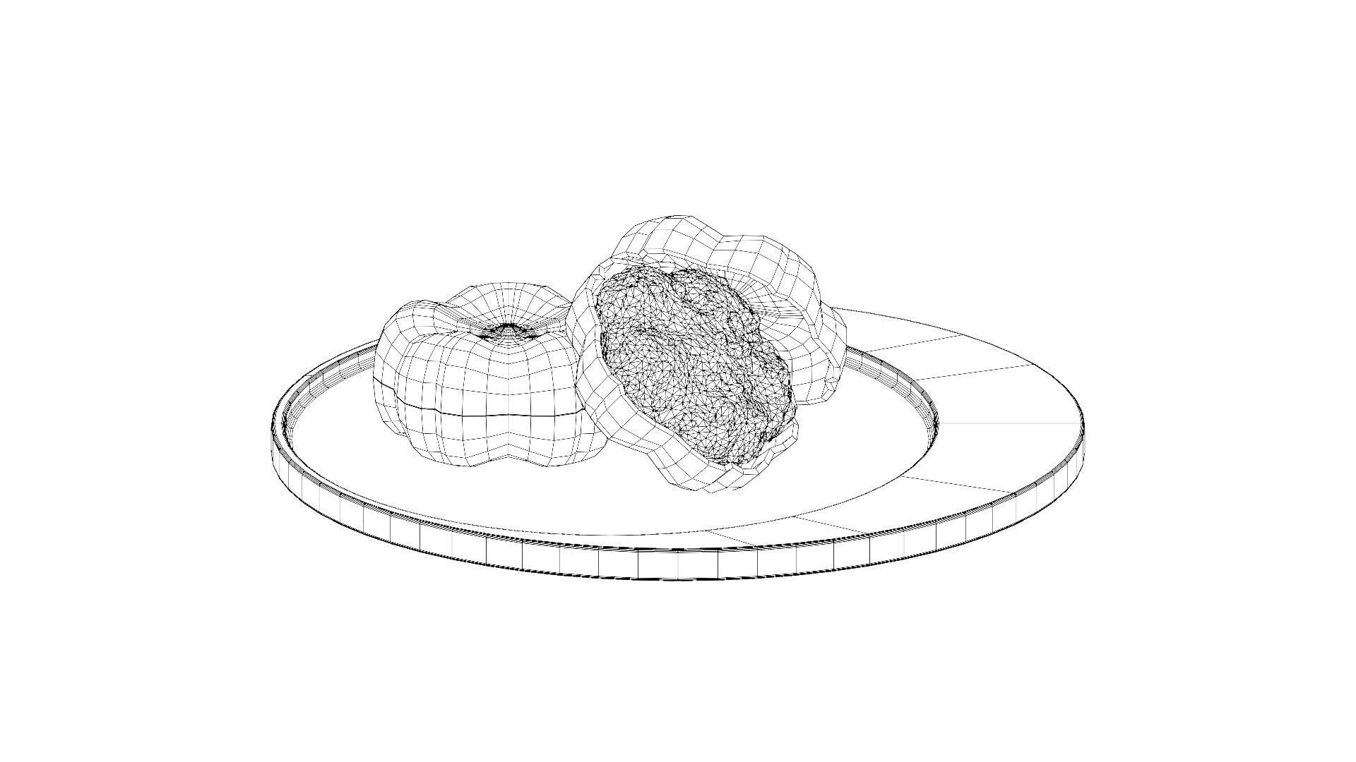 Japanese sweets set 3D model_7