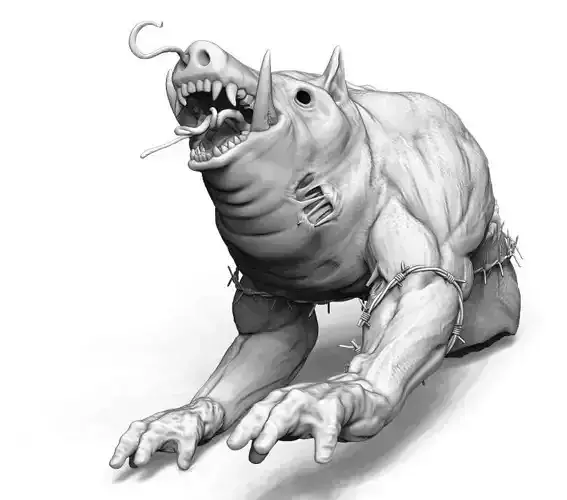 Half Pig Demonic Zombie