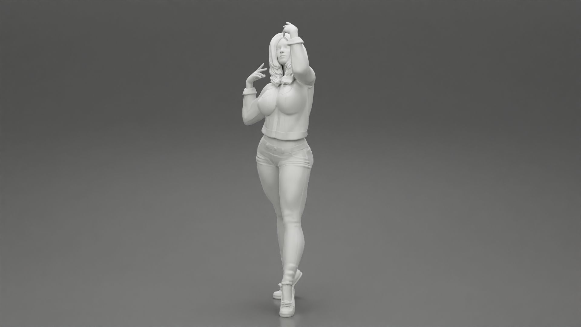 Strong Confidence Woman Posing 3D print model_11