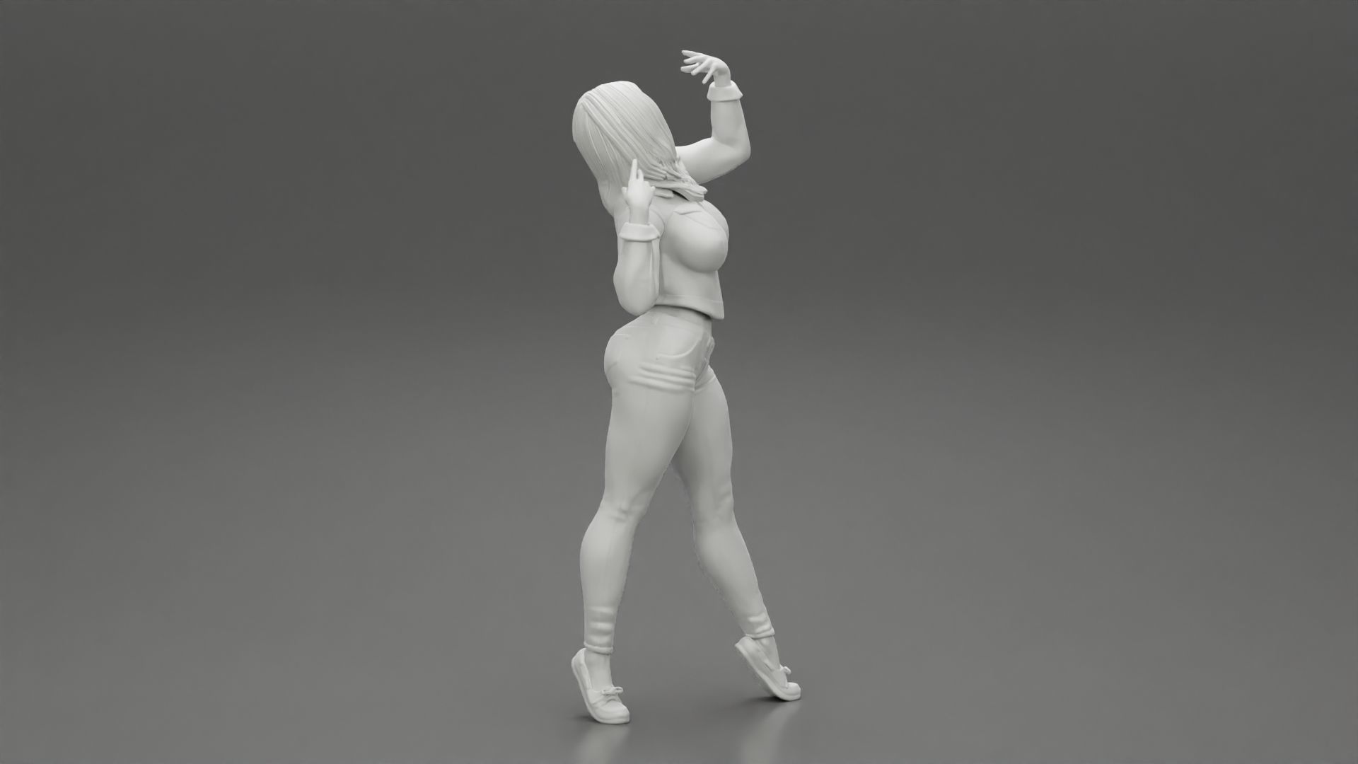 Strong Confidence Woman Posing 3D print model_7