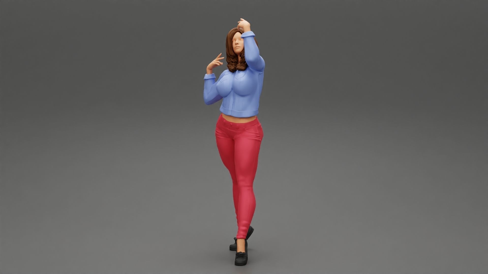 Strong Confidence Woman Posing 3D print model_5