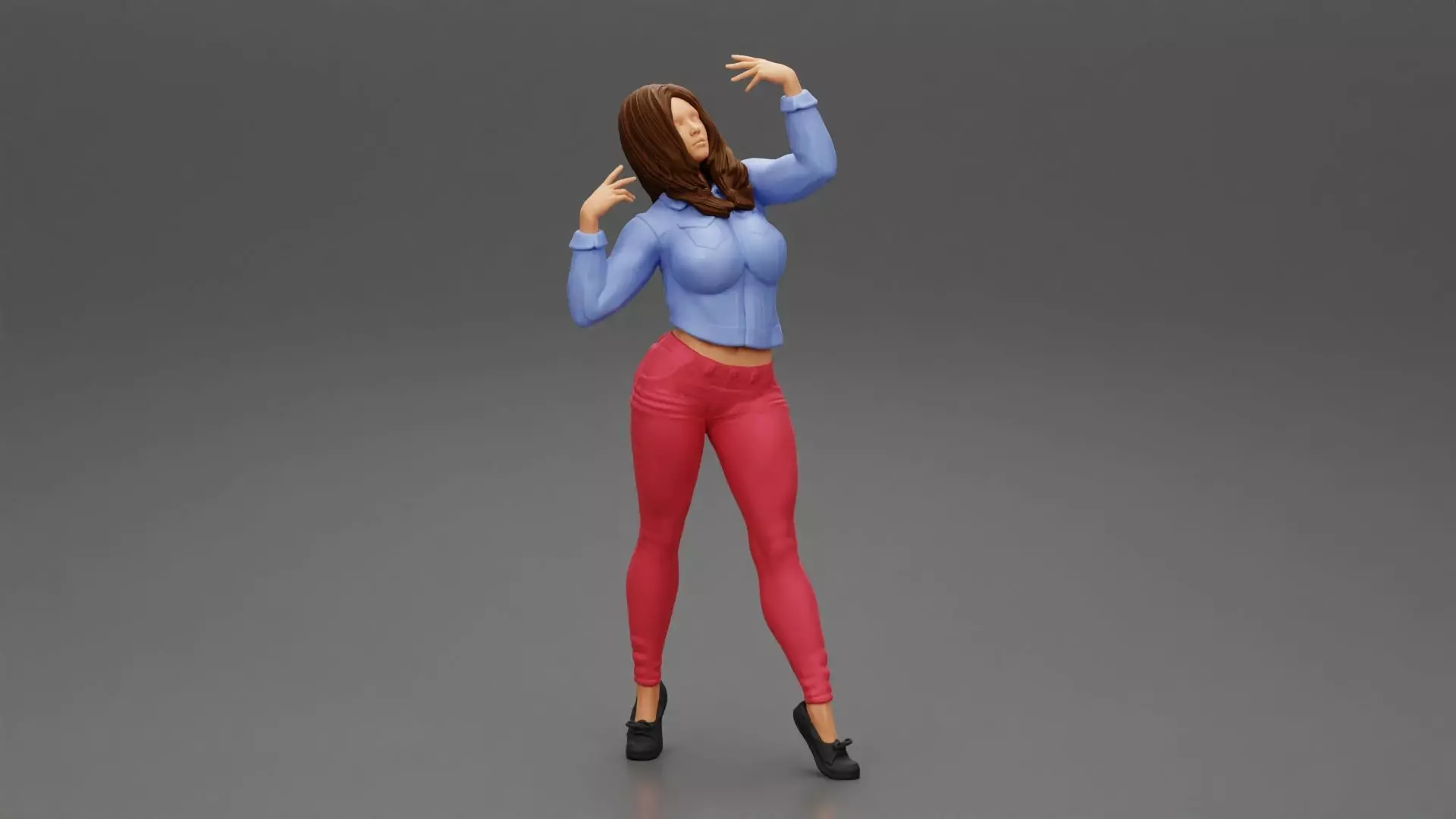 Strong Confidence Woman Posing 3D print model_0