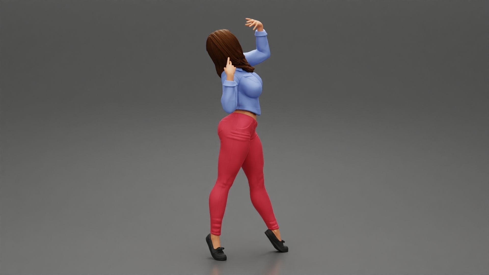 Strong Confidence Woman Posing 3D print model_1