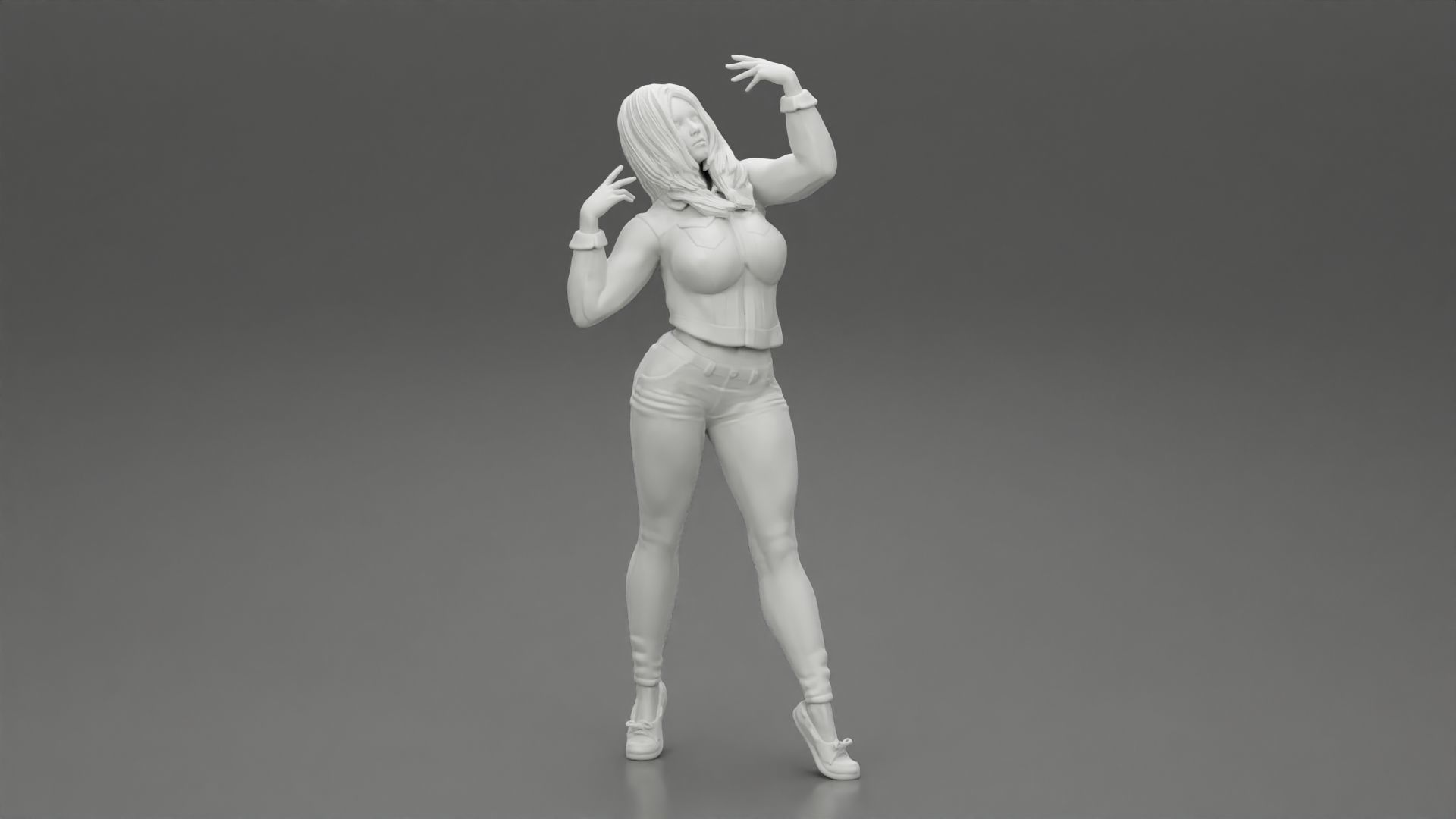 Strong Confidence Woman Posing 3D print model_6