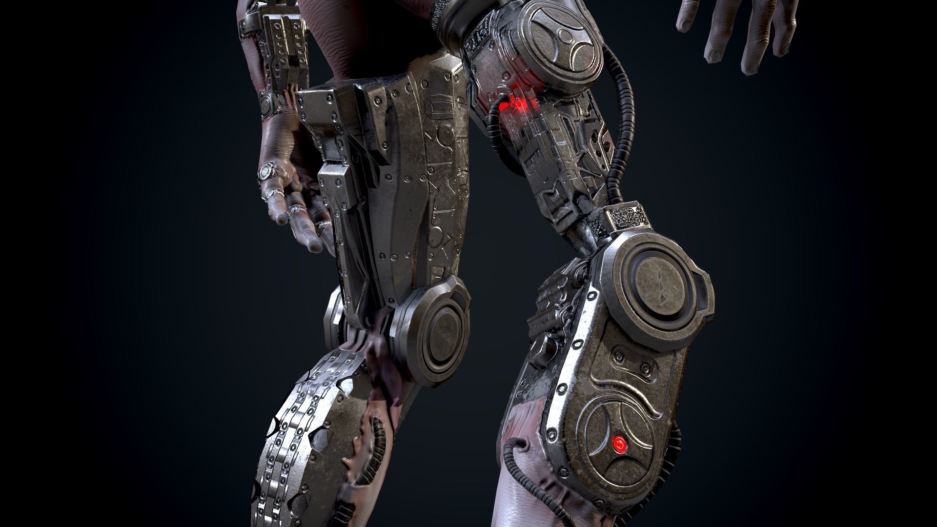 Cyber mutant Low-poly 3D model_15