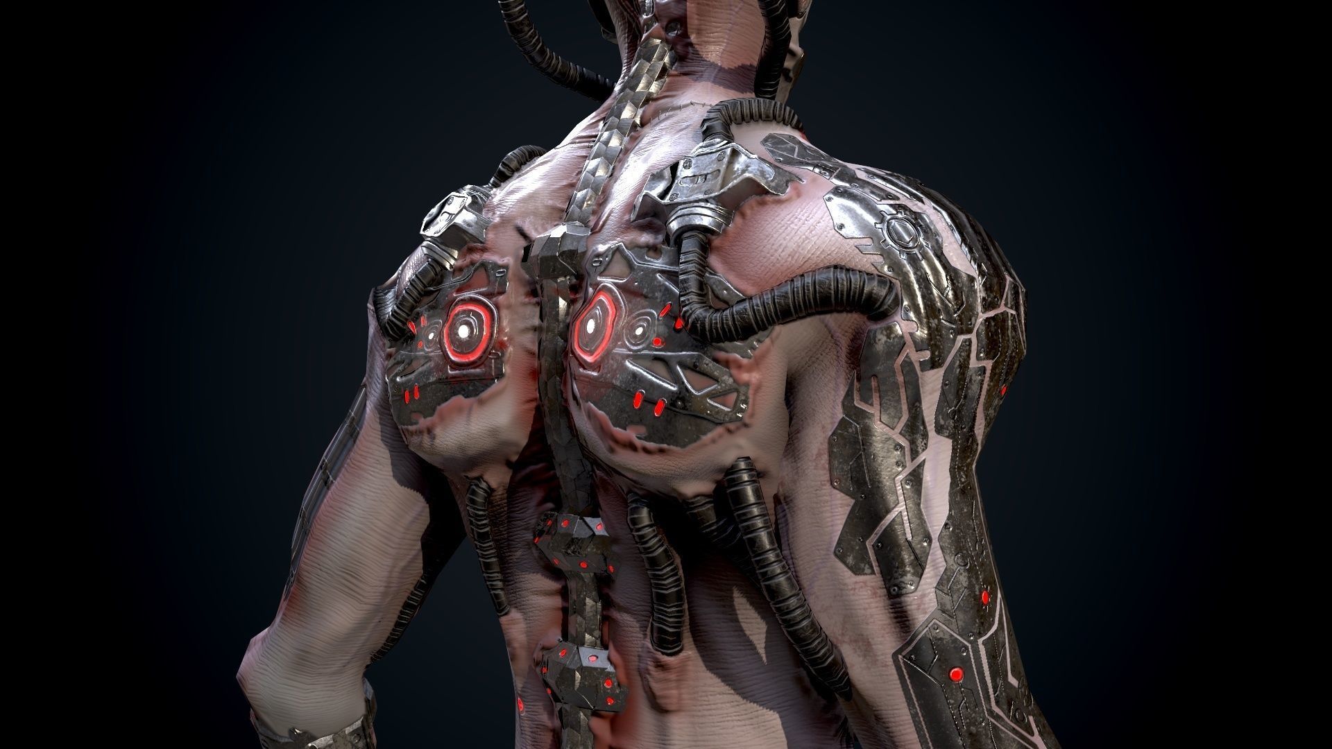 Cyber mutant Low-poly 3D model_13