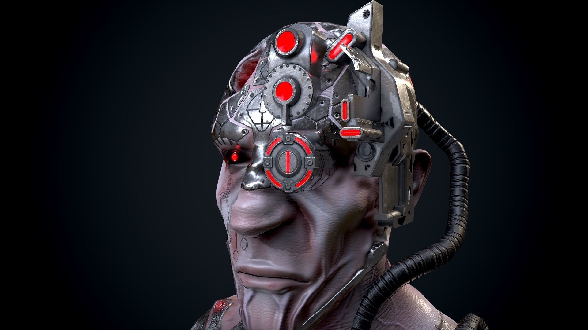 Cyber mutant Low-poly 3D model_5
