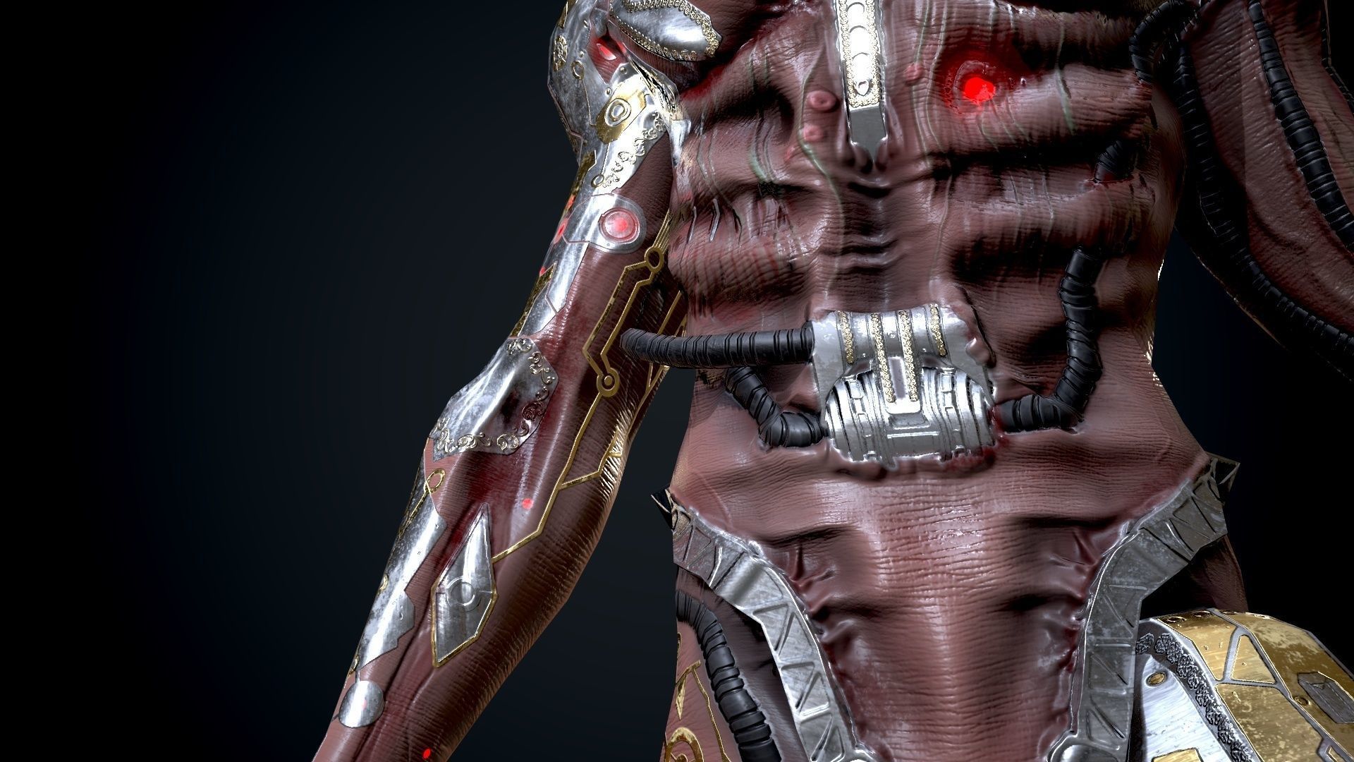 Cyber mutant Low-poly 3D model_18