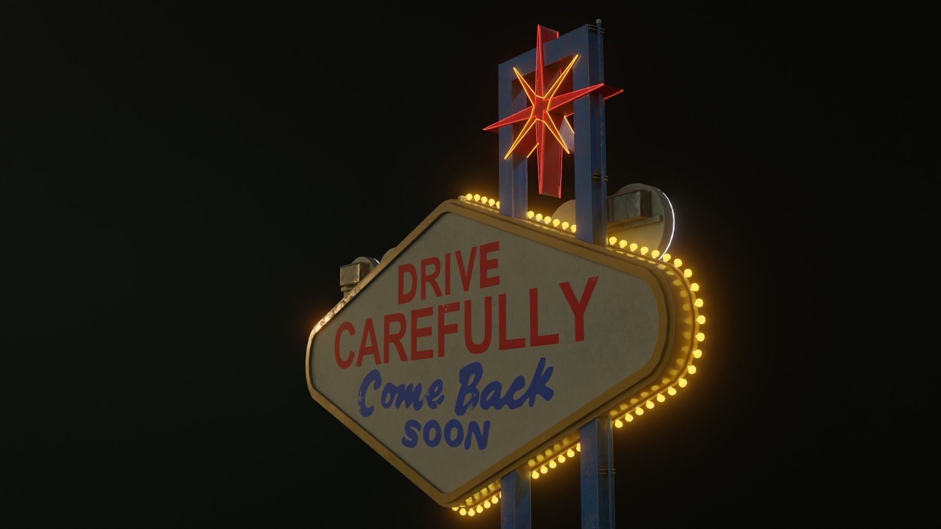 Detailed Las Vegas Sign  3D model_4