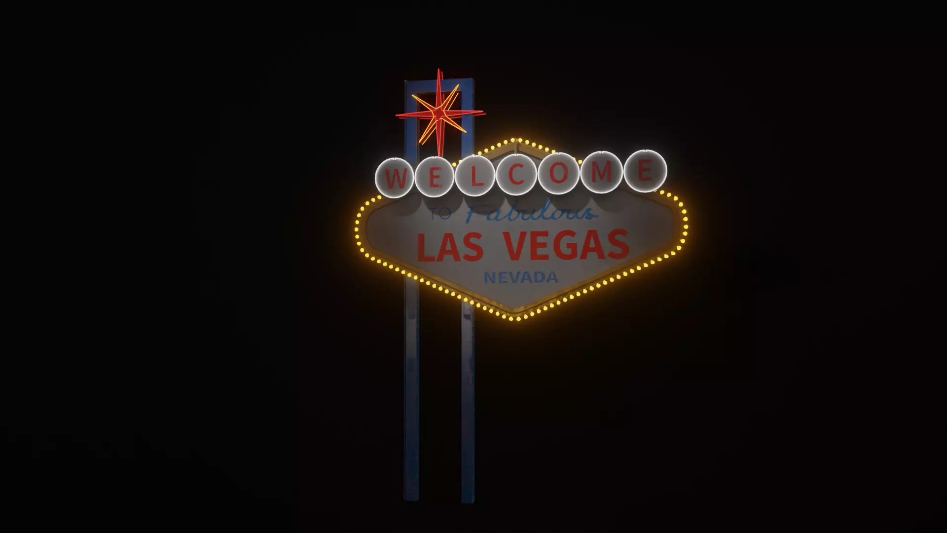 Detailed Las Vegas Sign  3D model_0