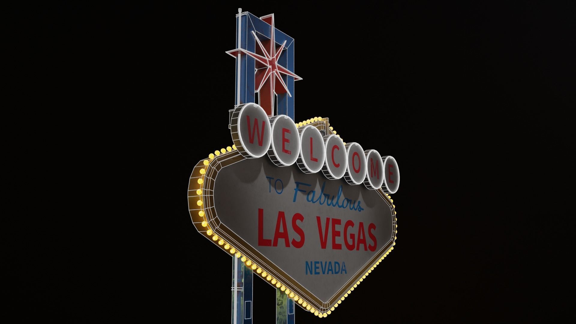 Detailed Las Vegas Sign  3D model_7
