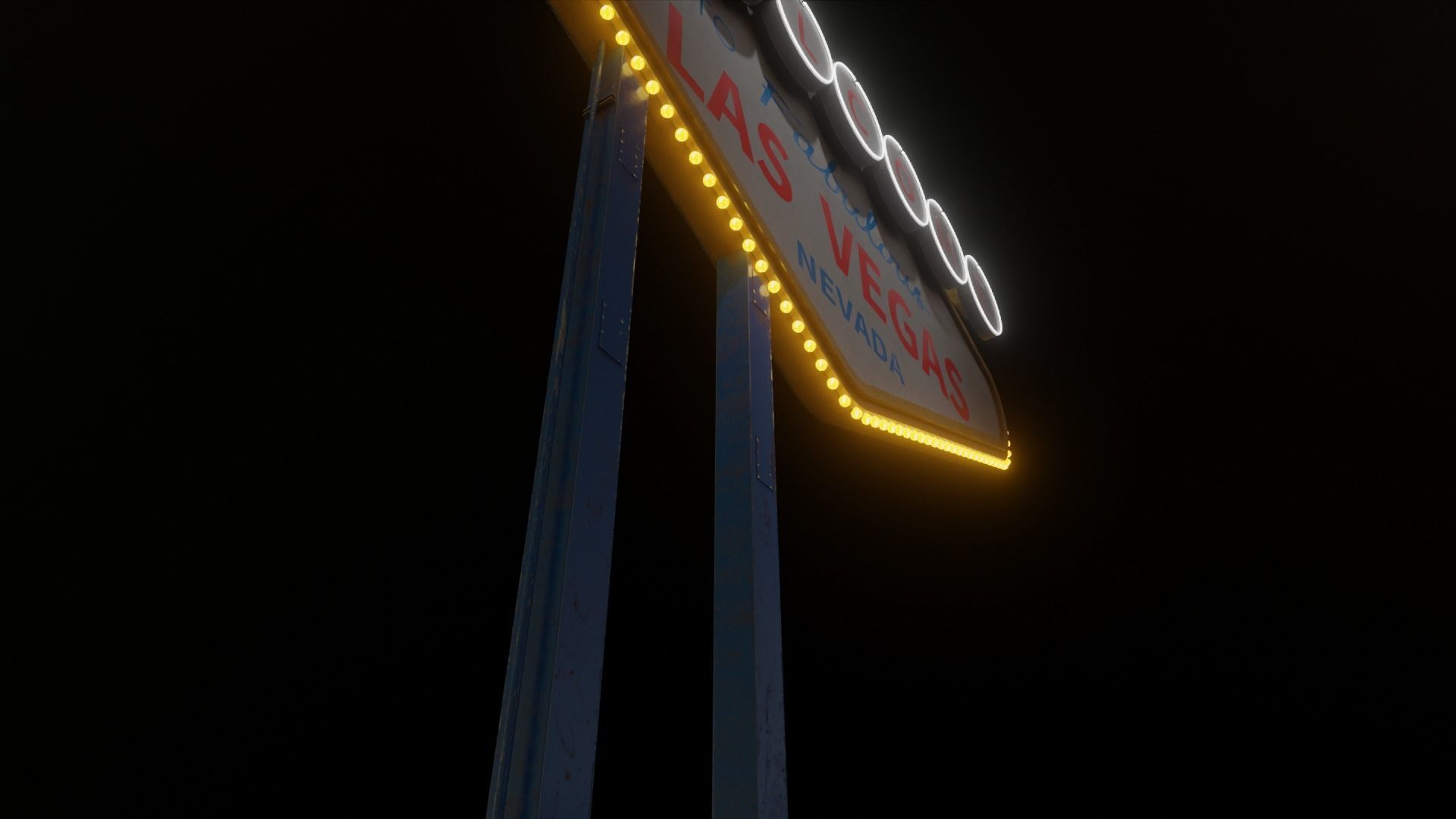 Detailed Las Vegas Sign  3D model_5