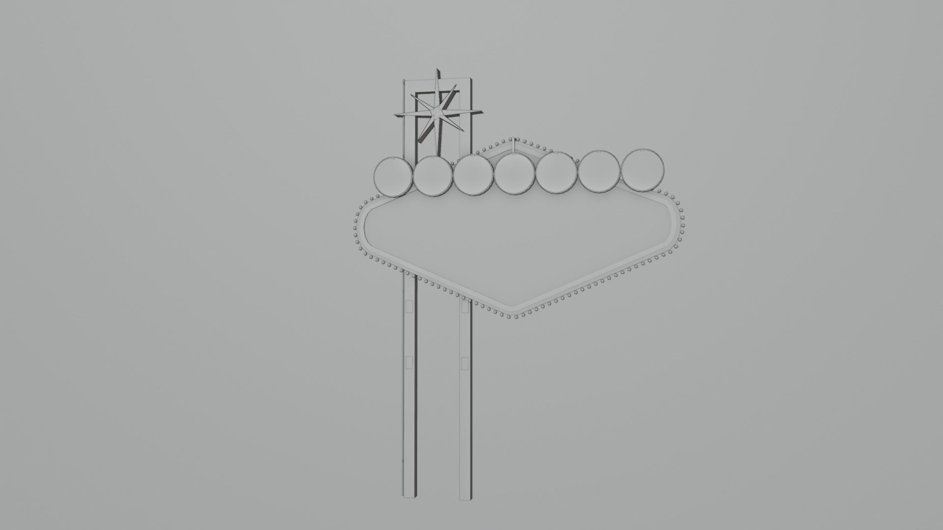 Detailed Las Vegas Sign  3D model_1