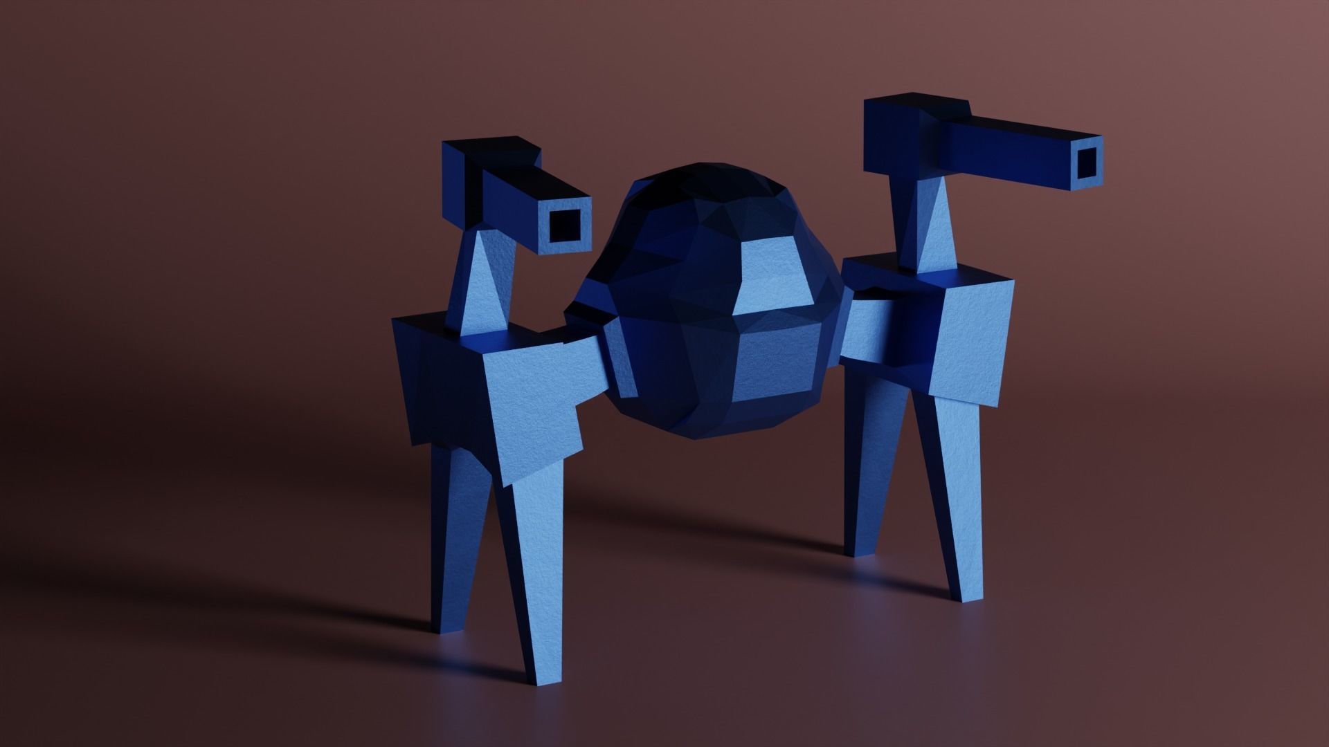 Leaf Blower Robot Low-poly 3D model_1