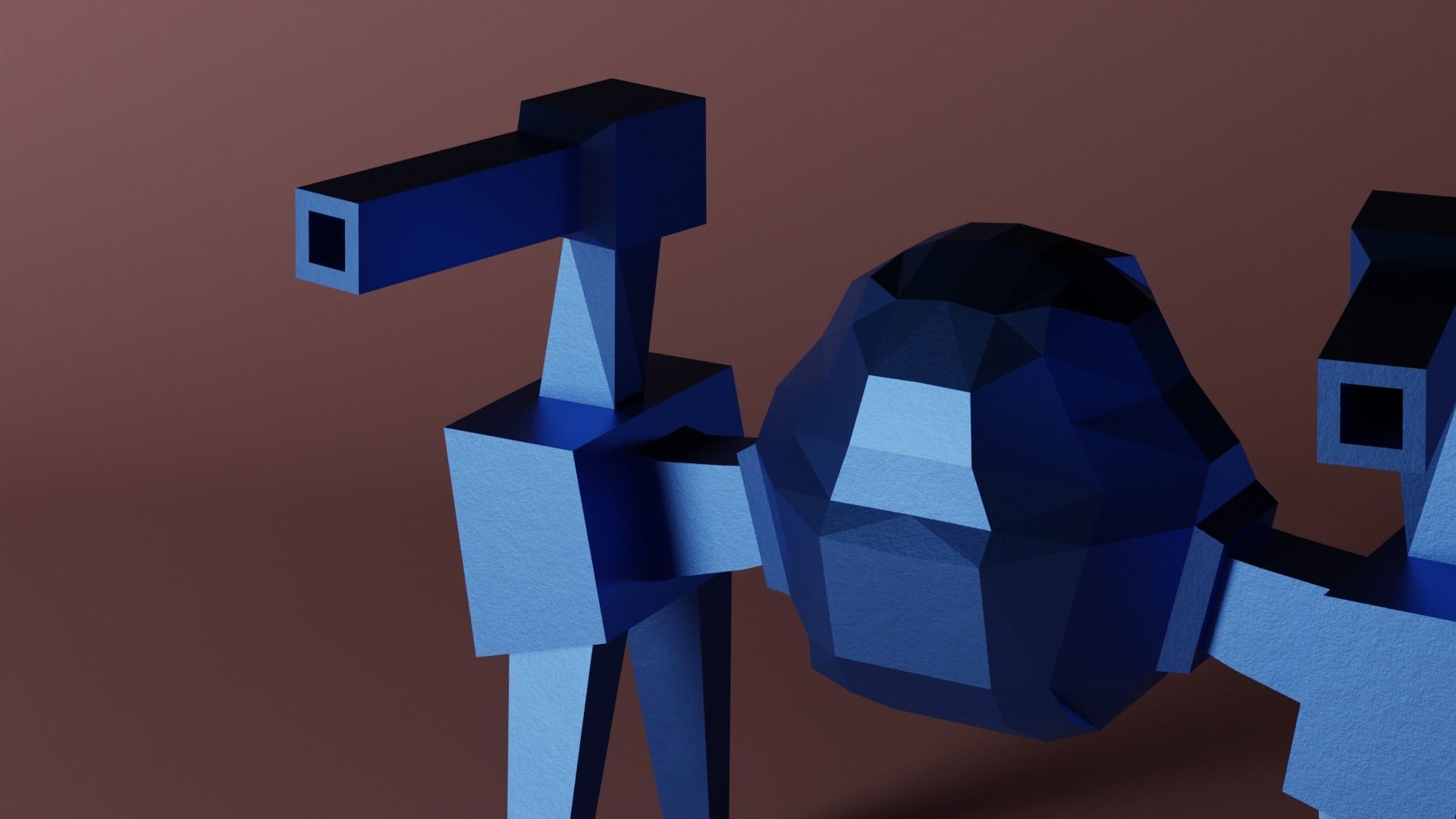 Leaf Blower Robot Low-poly 3D model_2