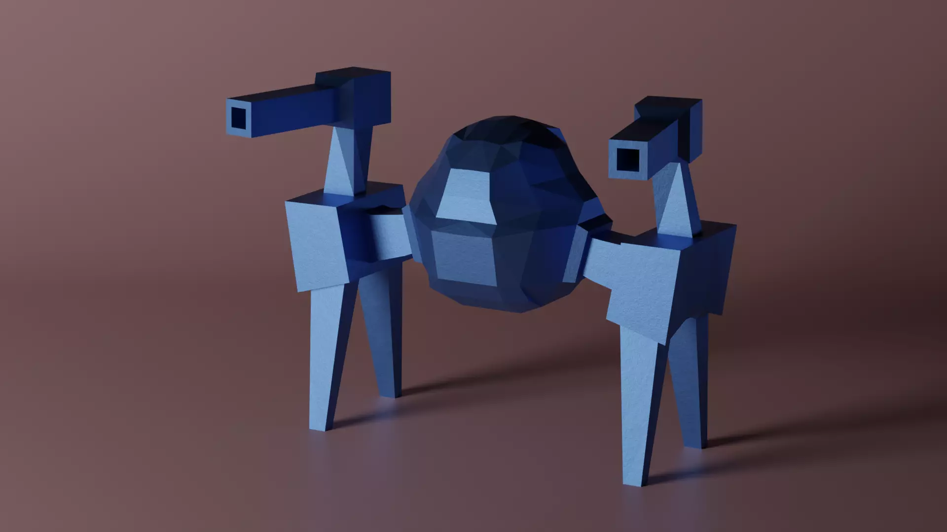 Leaf Blower Robot Low-poly 3D model_0